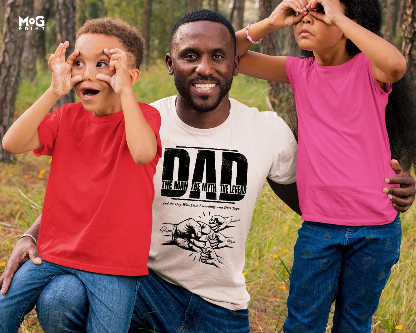 Personalised Dad T-shirt Custom Name Father’s Day Gifts Matching Daddy Son Shirt