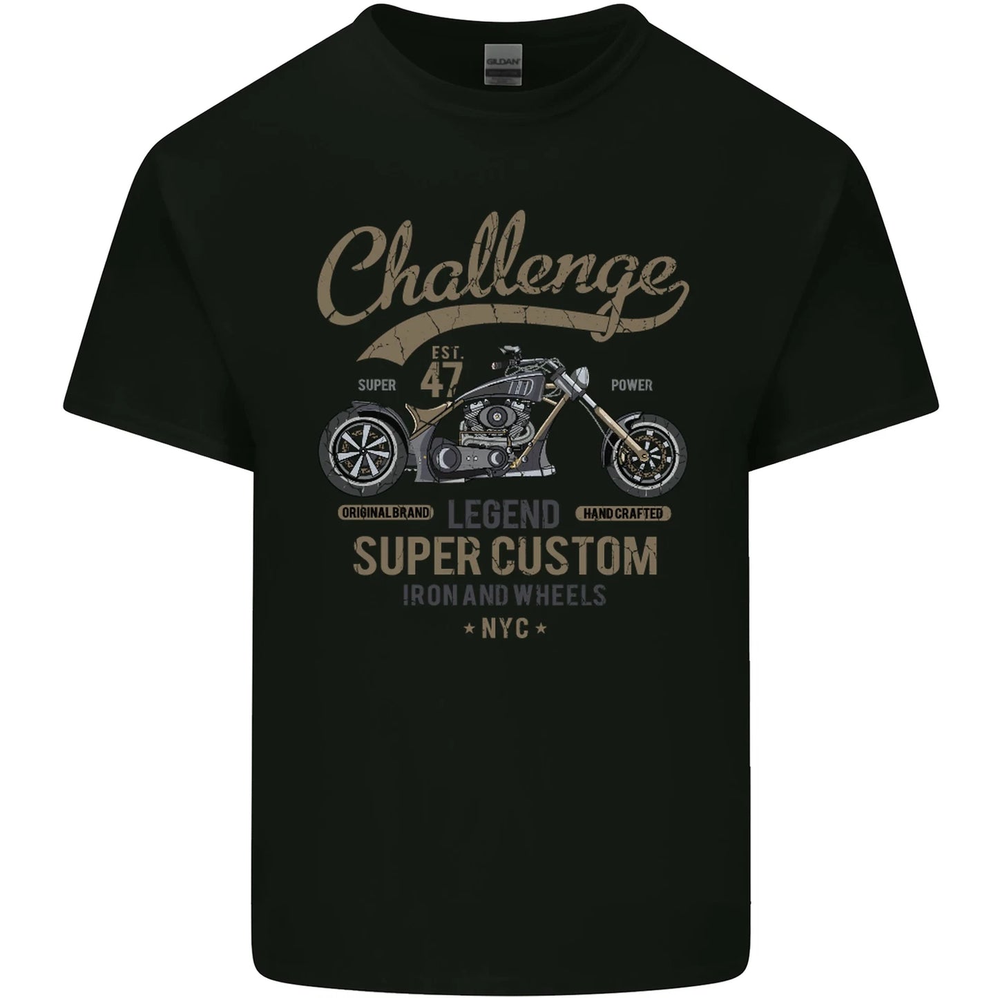 Challenge Legend Custom Chopper Motorbike Mens Cotton T-Shirt Tee Top