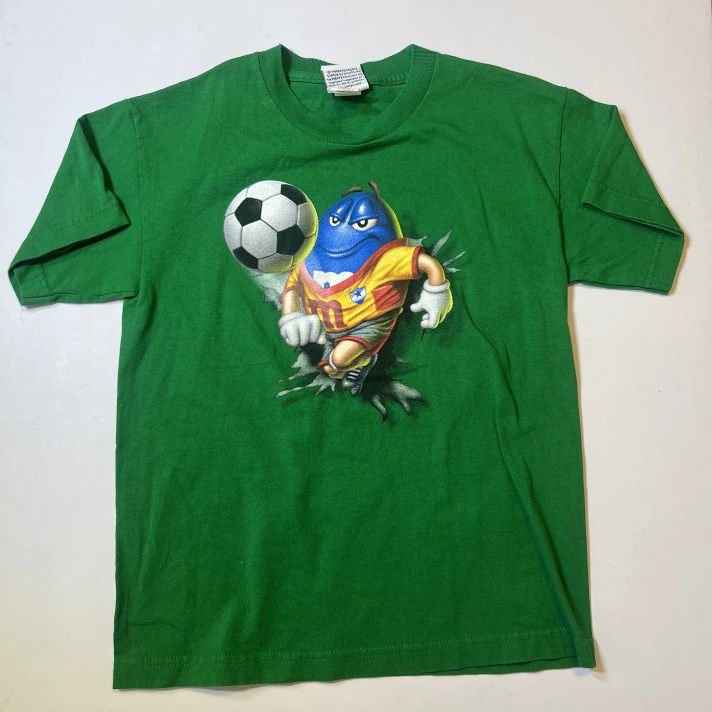 Vintage m&m blue M&M character playing soccer rare kids medium