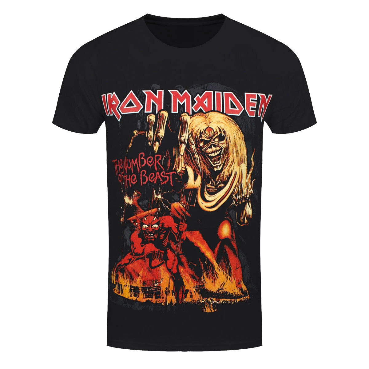 Iron Maiden T-Shirt Number Of The Beast Graphic Rock Band New Black Official