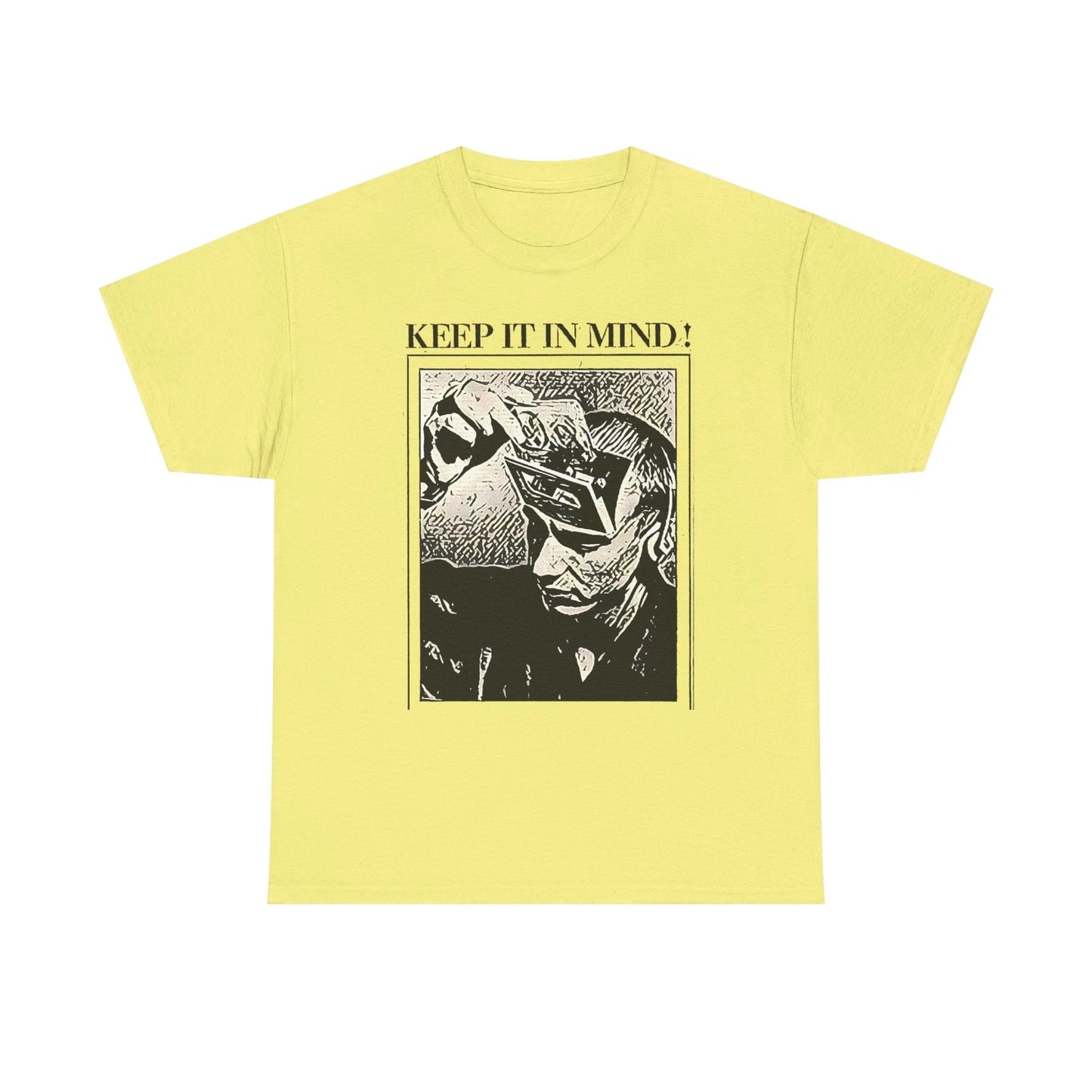 Brian Eno Keep It In Mind Graphic Print Short Sleeve Unisex Heavy Cotton Art Tee