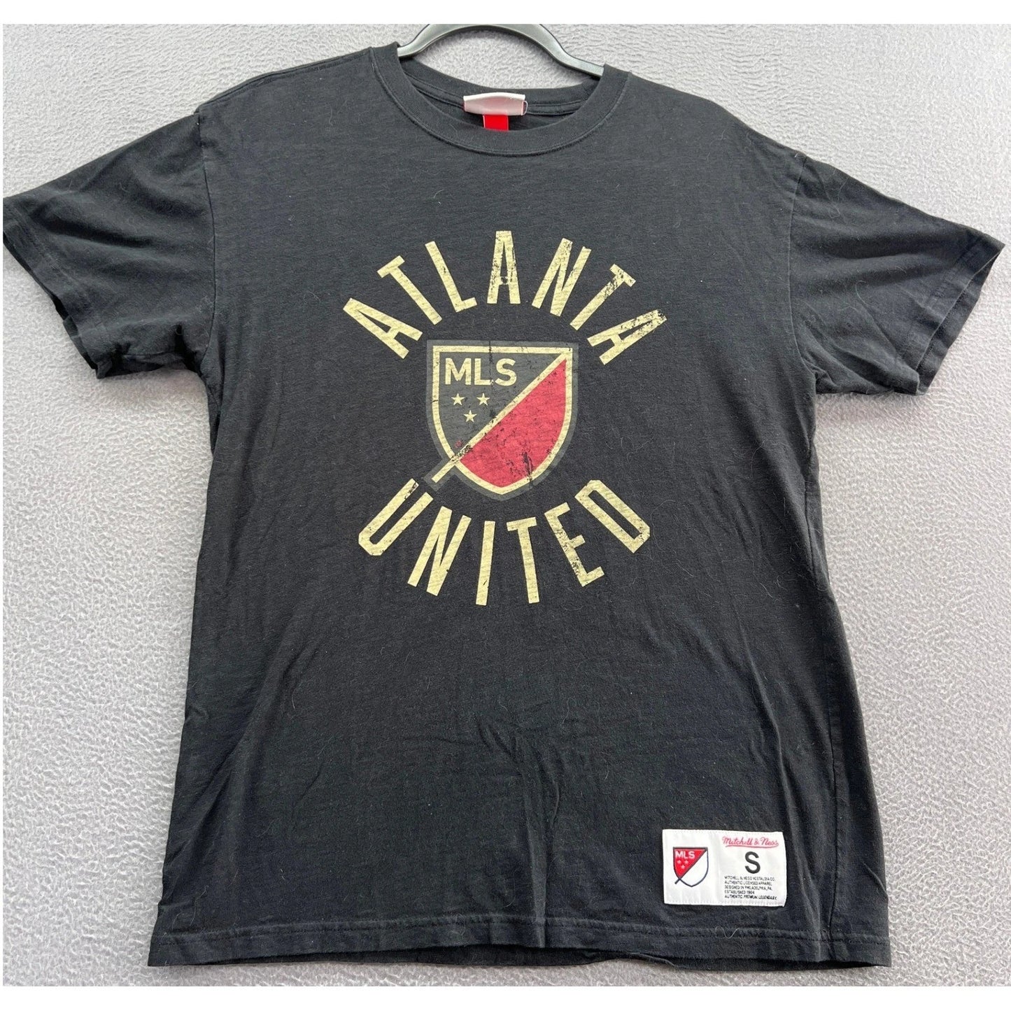Mitchell Ness Shirt Mens Sz S Atlanta United MLS Soccer T Shirt Black