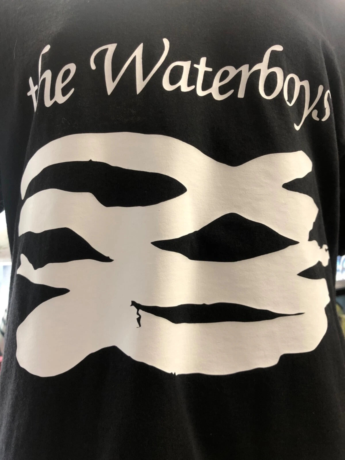 THE WATERBOYS - Black T-shirt / White Print 100% COTTON T-SHIRT