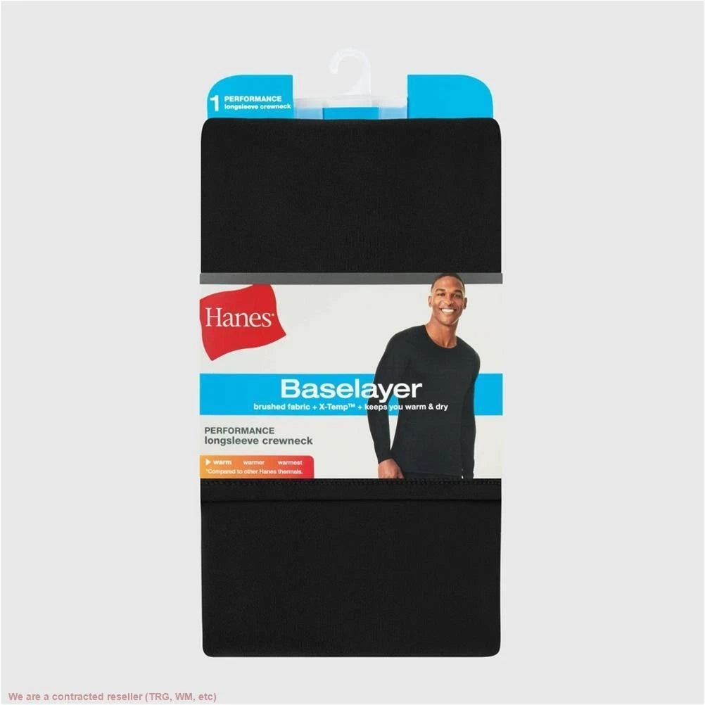 Hanes Men's Thermal Long Sleeve Performance Shirt - Black XXL *SEE DEAL!!!*