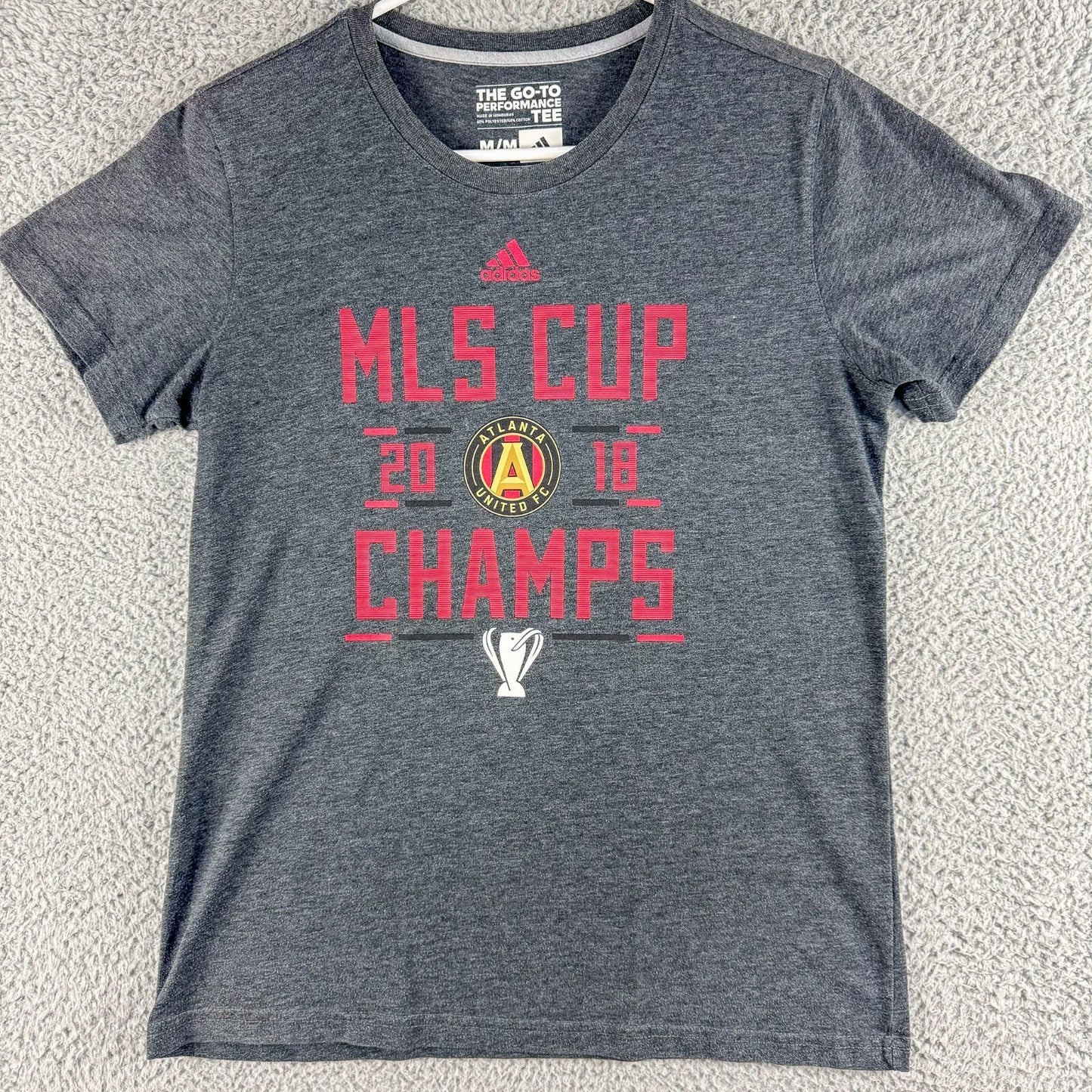 Adidas Atlanta United FC Shirt Adult Medium Gray Futbol Soccer 2018 MLS Champs