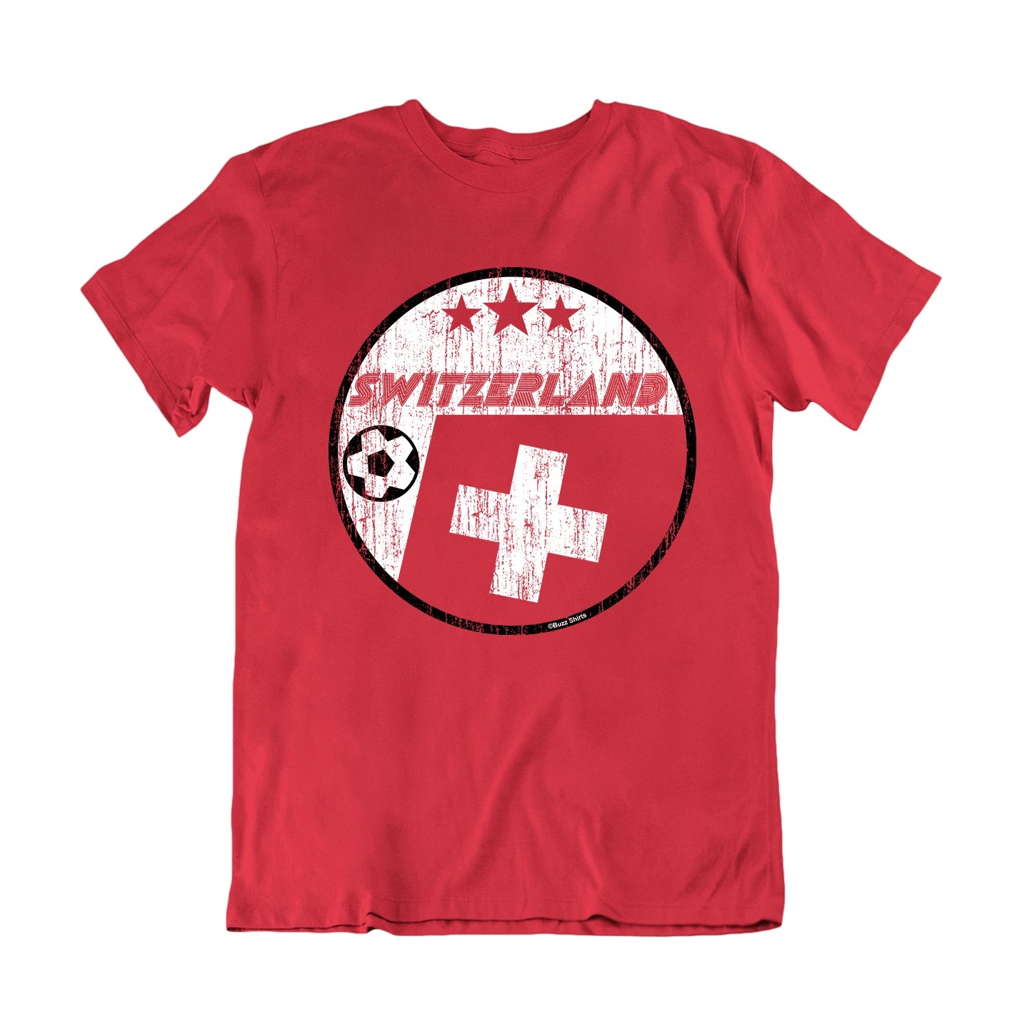 SWITZERLAND Football T-Shirt 2026 Retro Circle, Adults Kids Or Baby, World Cup