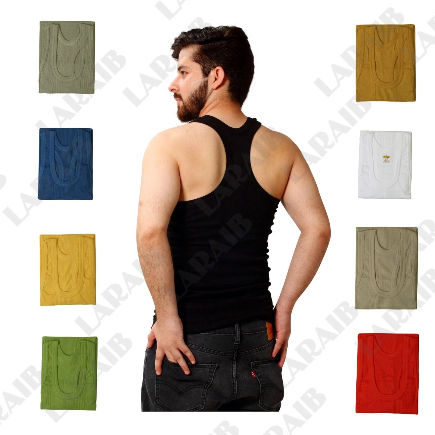 Men's Summer Stringer Organic 100% Cotton Ribbed Vests Tank T Top | S - 2X