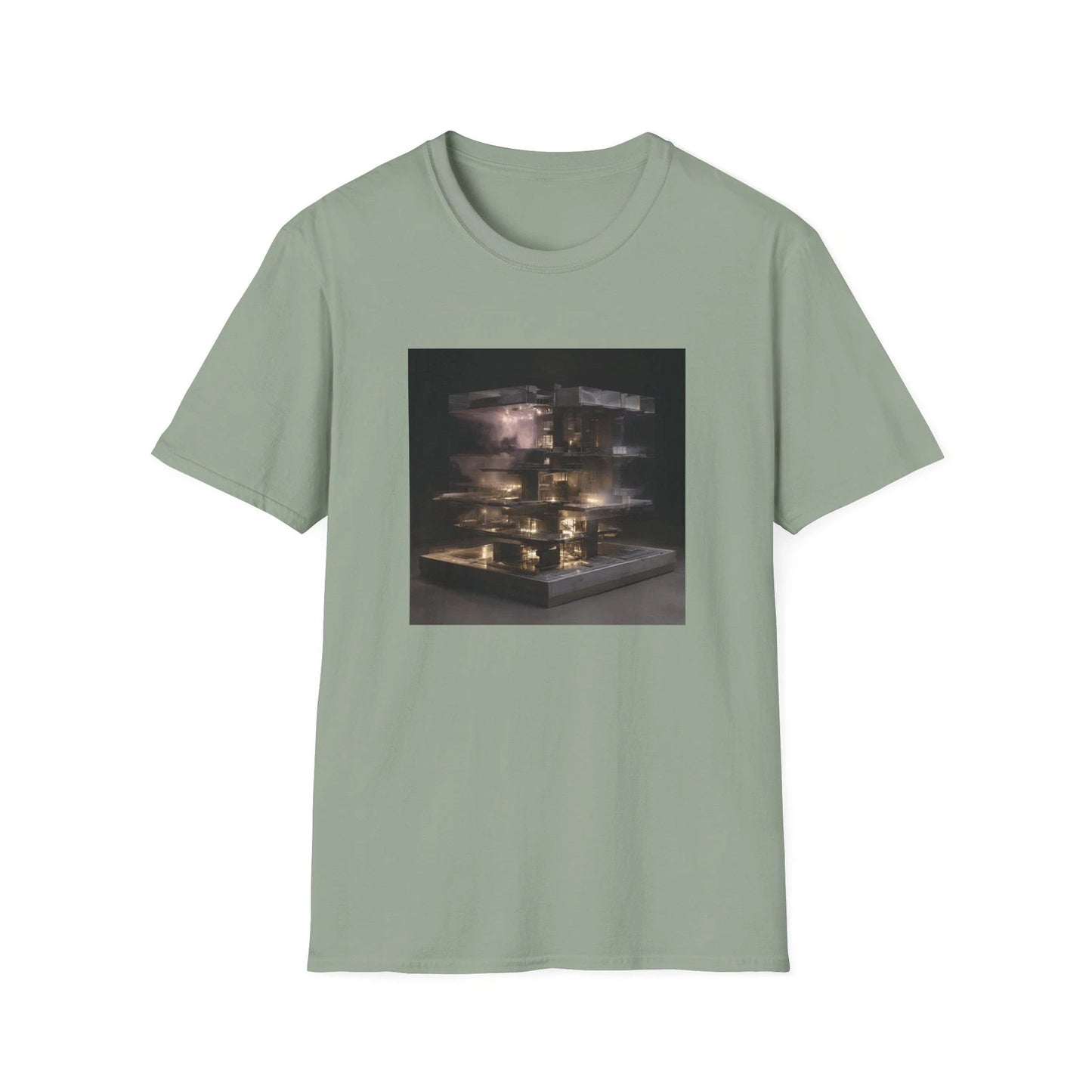 Modern Architectural Nightscape T Shirt | Abstract City Lights Graphic Tee