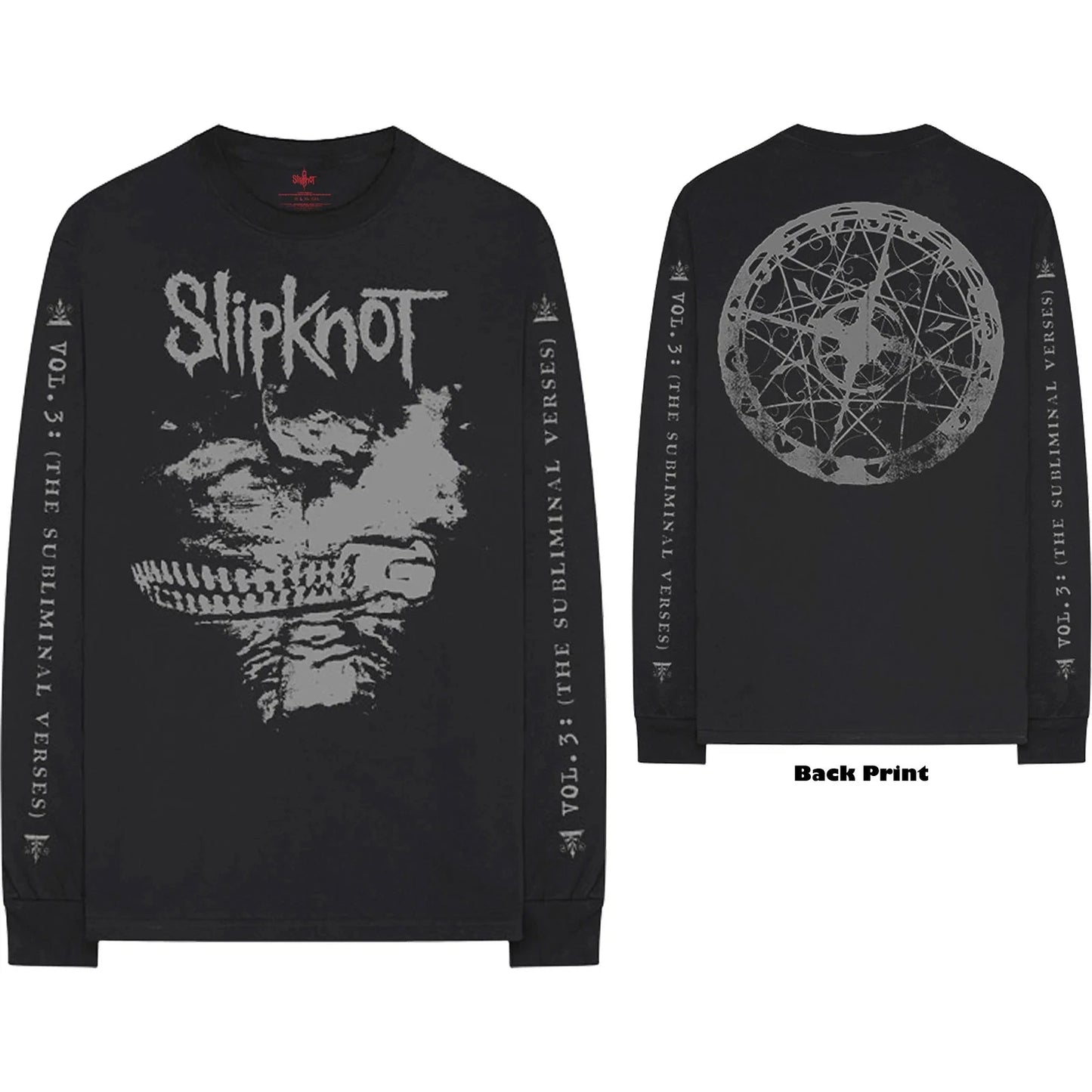 Slipknot Long Sleeve T-Shirt: Subliminal Verses (Back & Sleeve Print) OFFICIAL N