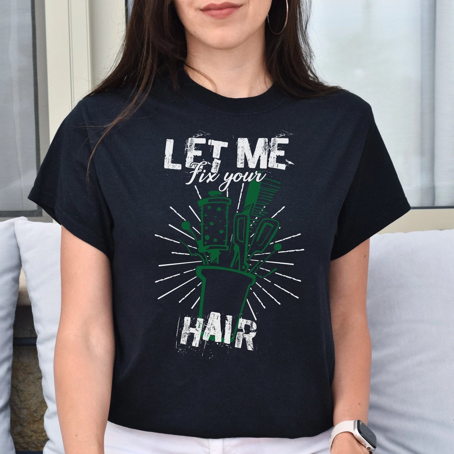 Let me fix your hair Unisex T-shirt hairdresser haircutter tee dark heather