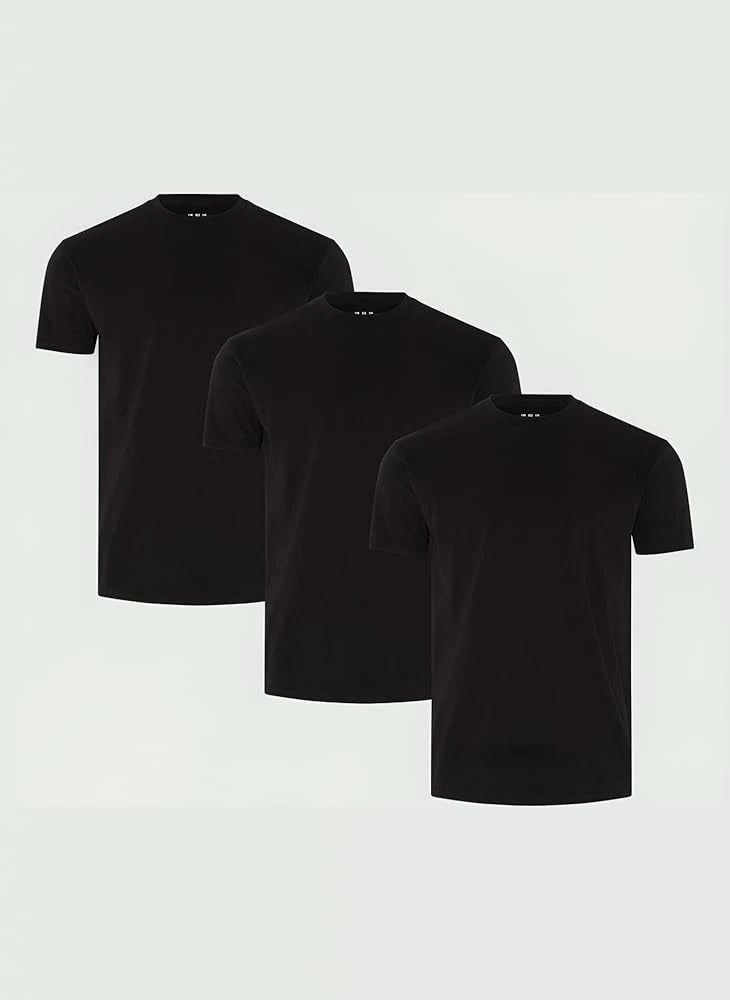 FM London 3-Pack Mens T Shirt - Premium T-Shirts Super Soft 100% Cotton - Size M