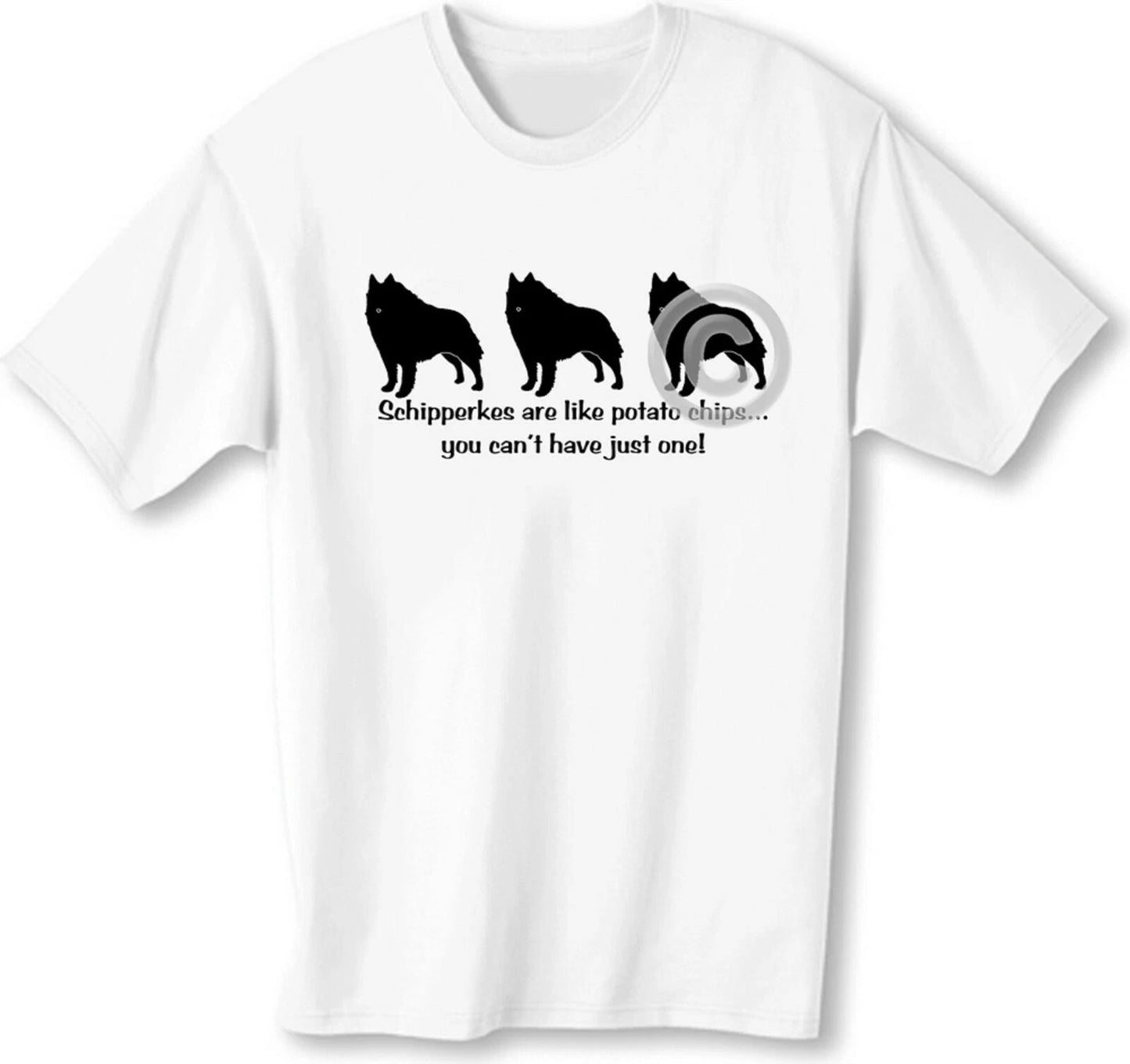 Schipperke Dog Potato Chips, can't have just one! T-shirt or Pillow (S) Choices