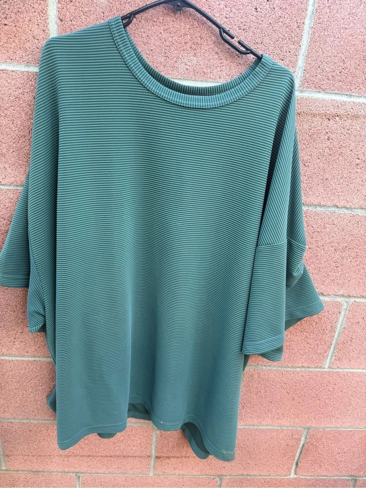 Men’s FashionNova Relaxed Ribbed Green oversized t shirt size 3XL