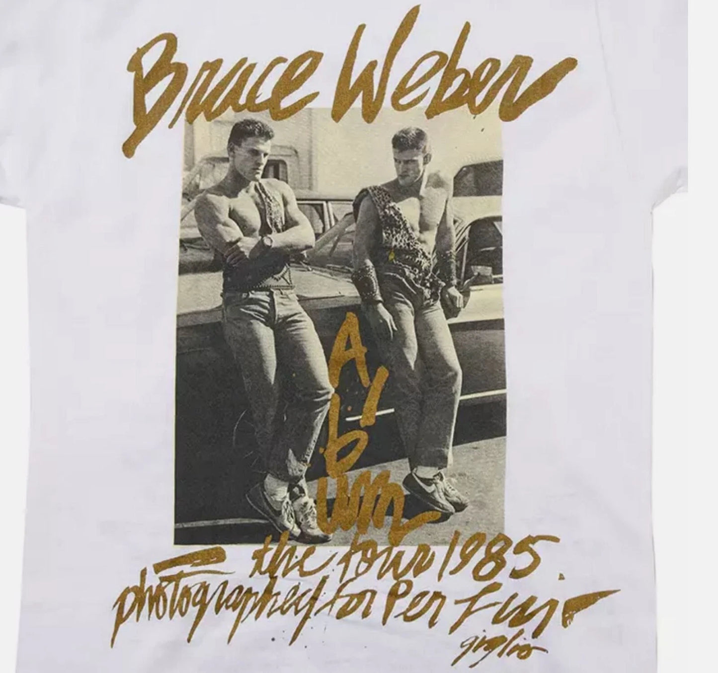 Bruce Weber White Classic T-Shirt Cotton Unisex S-5XL
