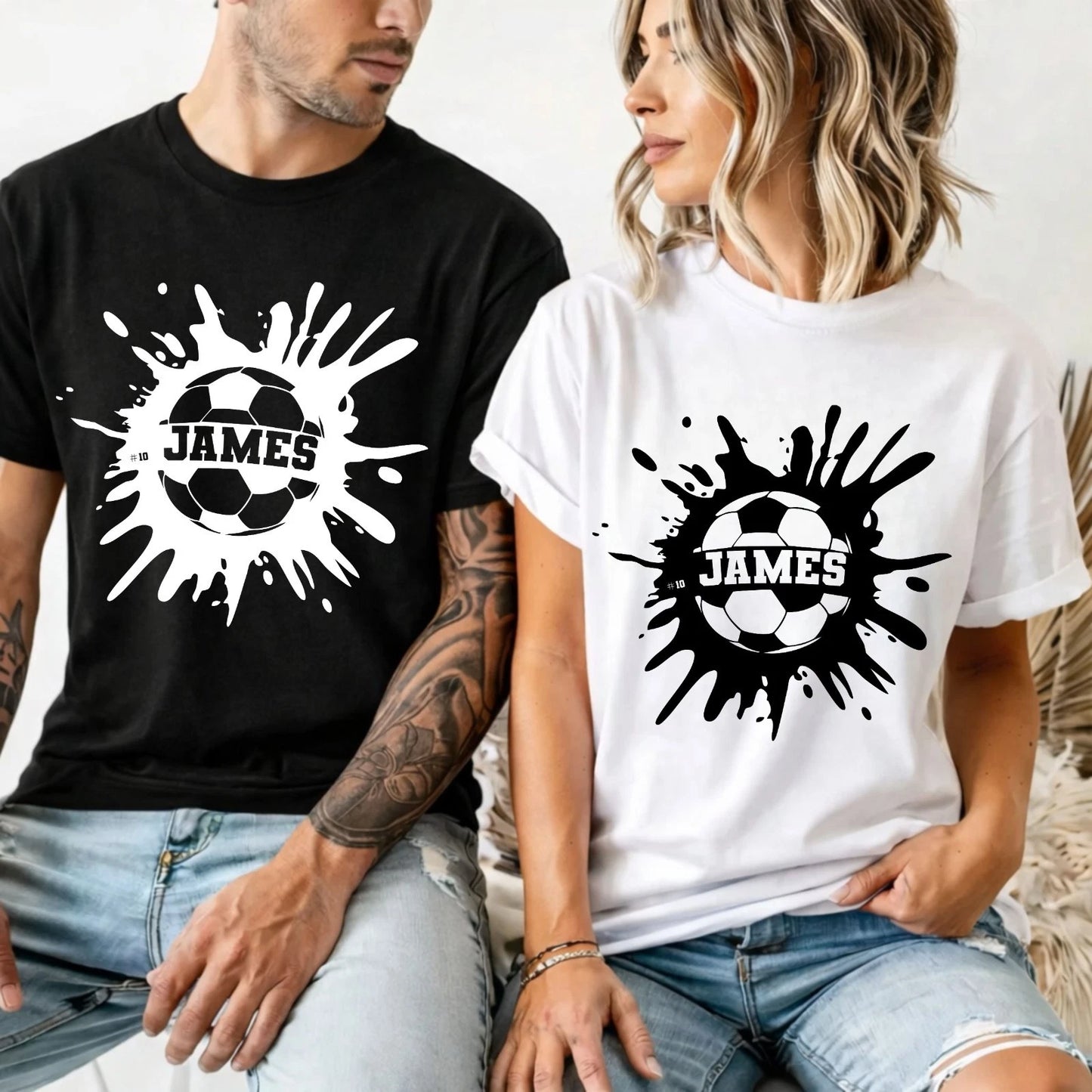 Personalised Football T-Shirt - Custom Name Shirt Sports Lover Gift Unisex Tee