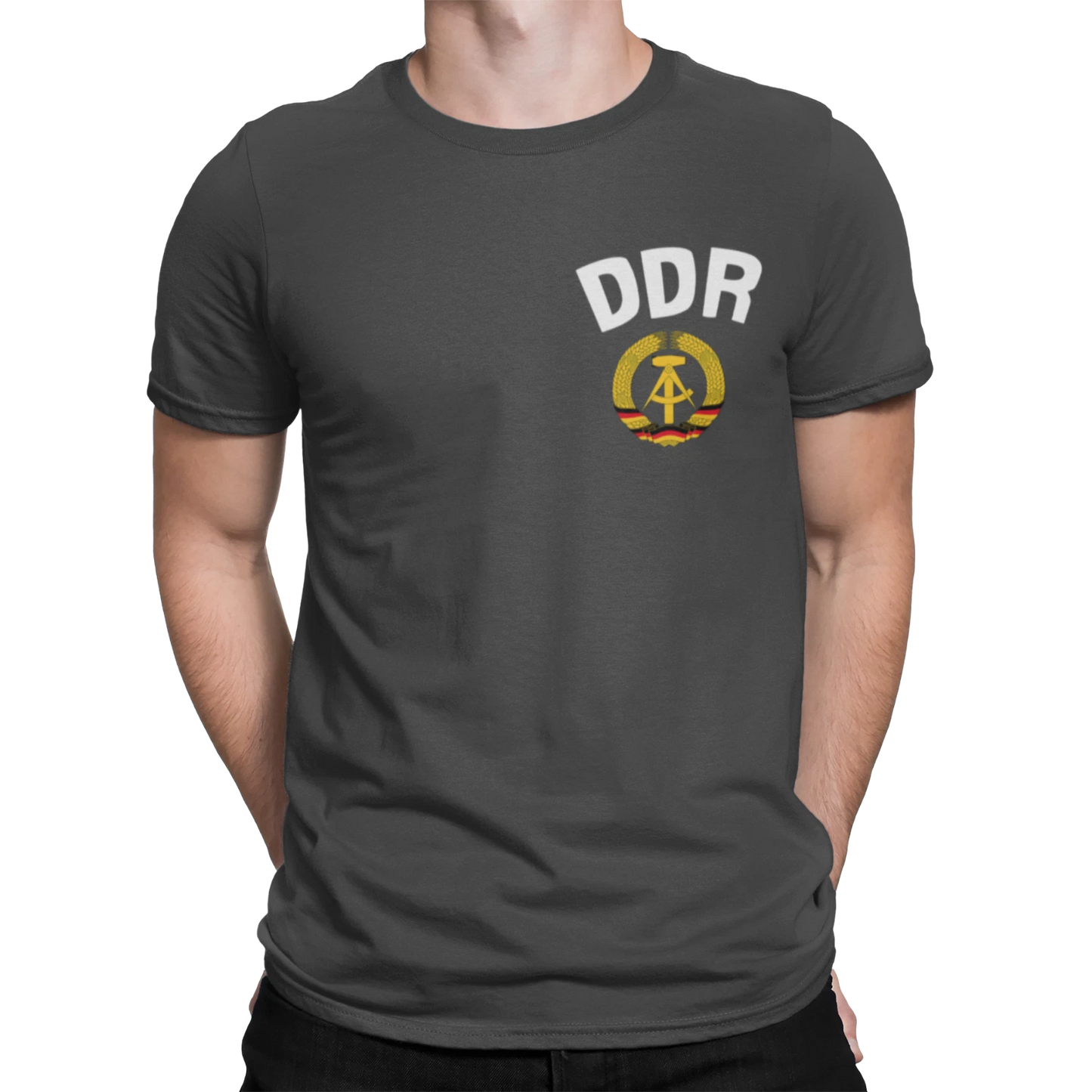 Mens T-Shirt DDR East Germany CHEST Logo Retro Football World Cup 2026 Kit