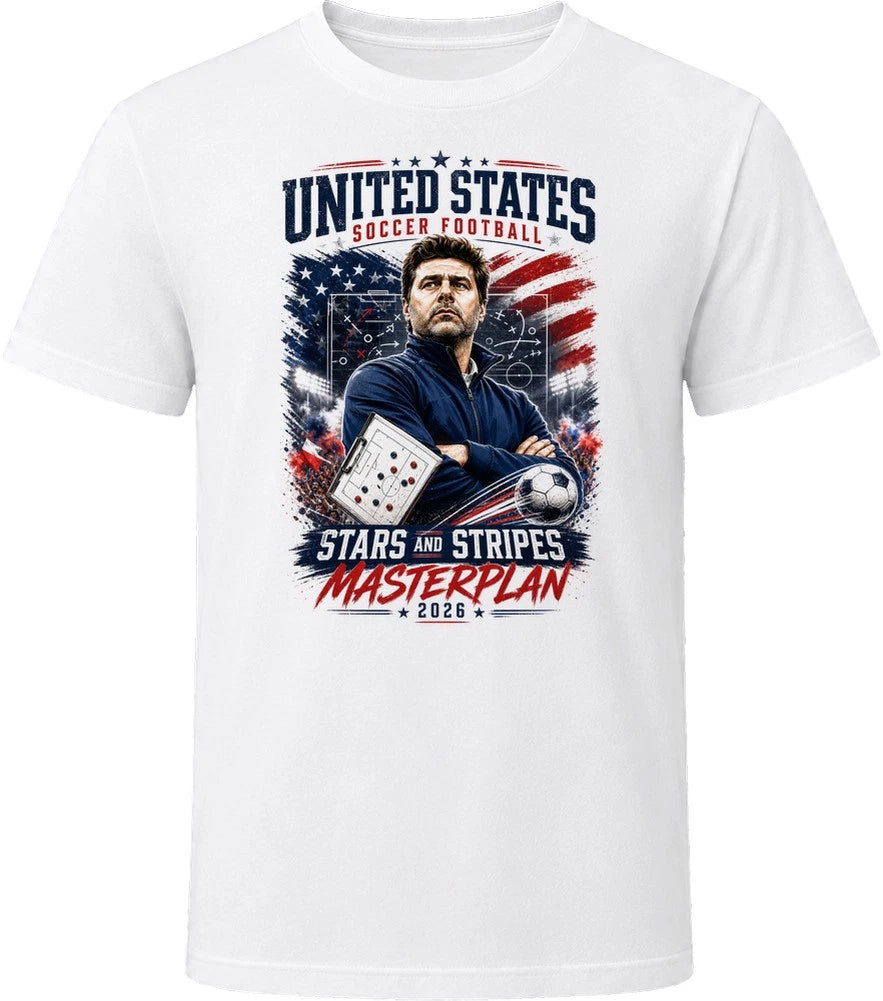 United States Soccer Football Coach Stars and Stripes Masterplan T Shirt