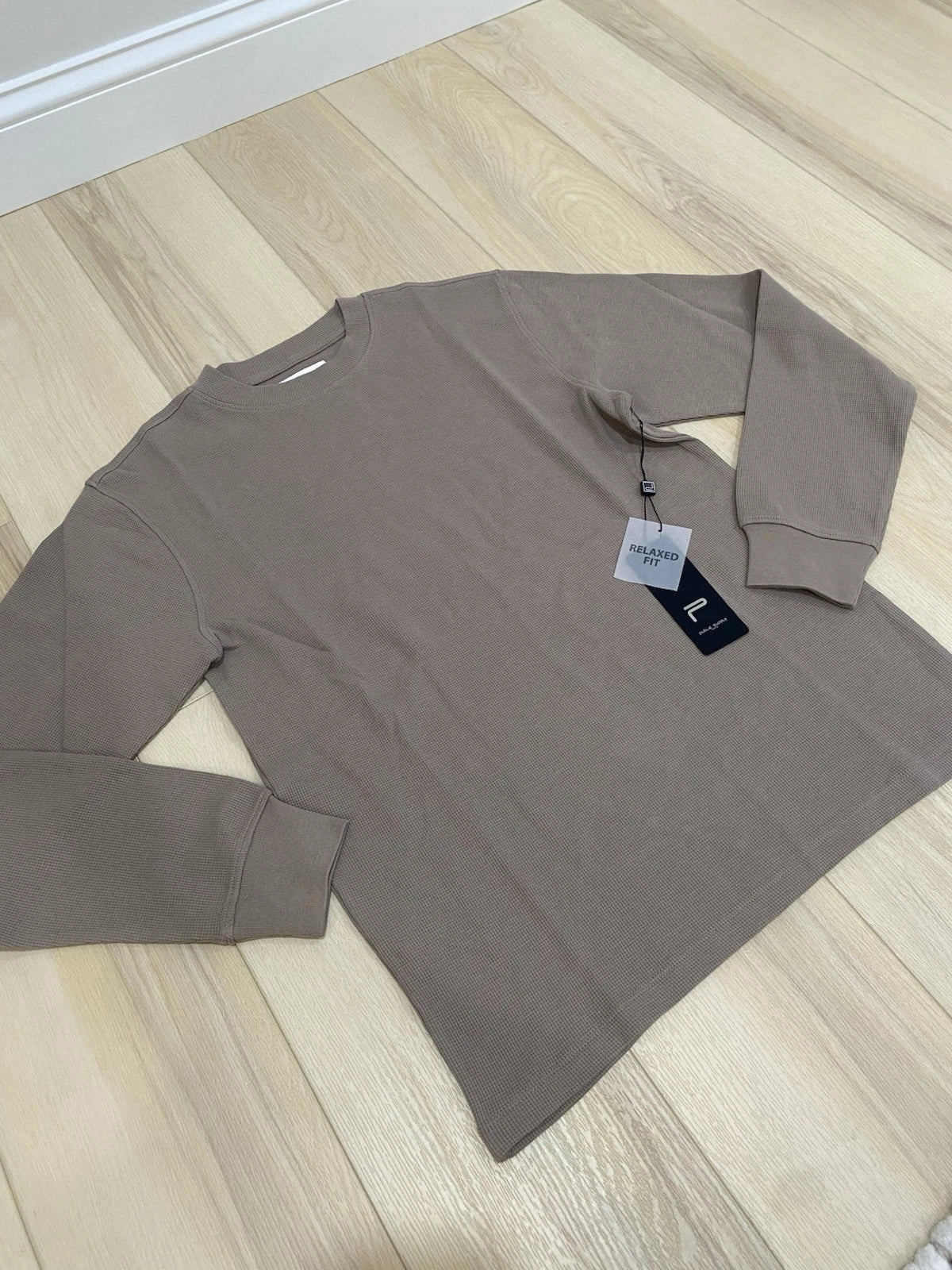 Public Supply Shirt Mens Small Brown Long Sleeve Crew Neck NWT