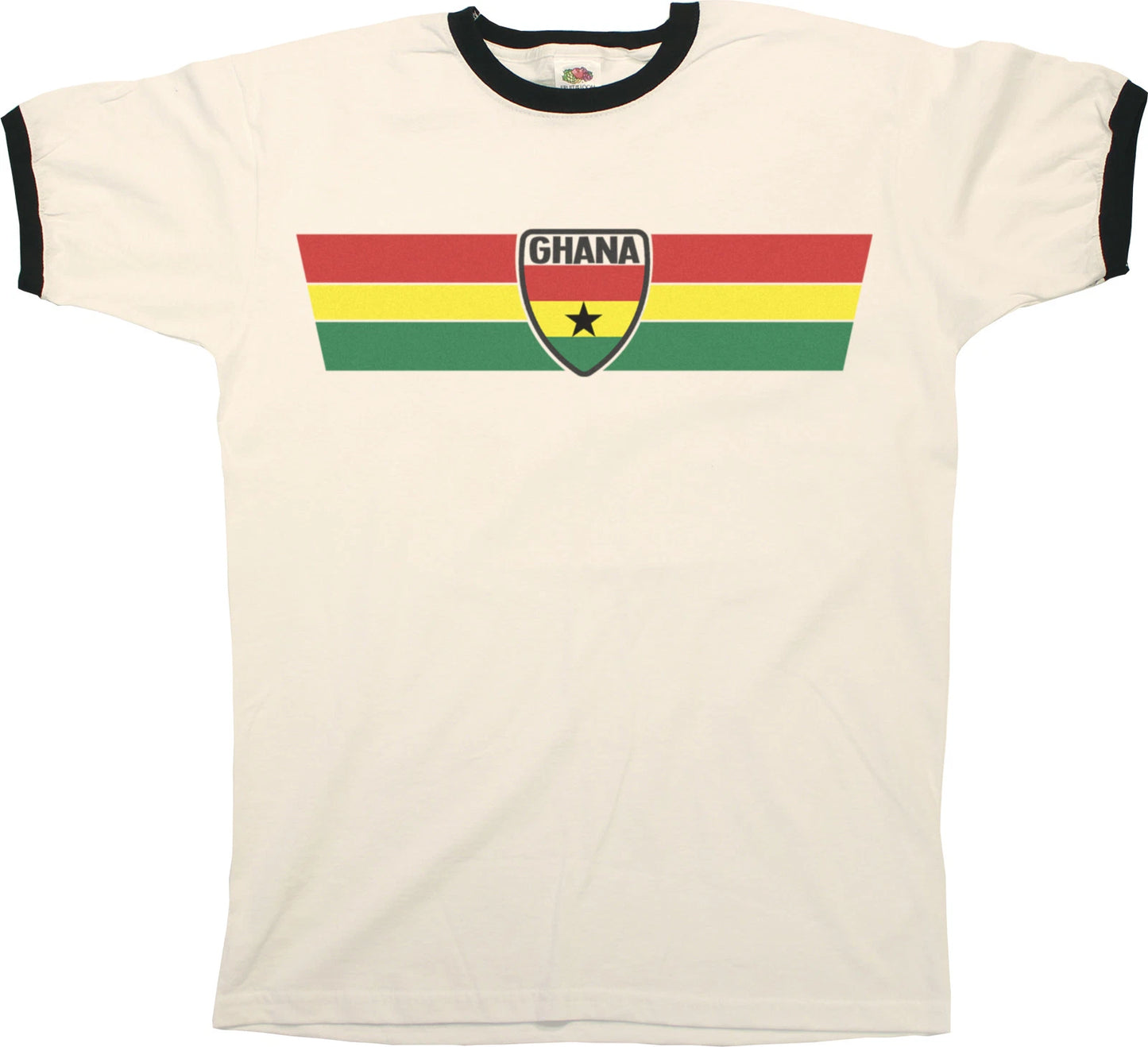 GHANA Mens Ringer T-Shirt Retro Strip Football World Cup 2026 Kit Jersey