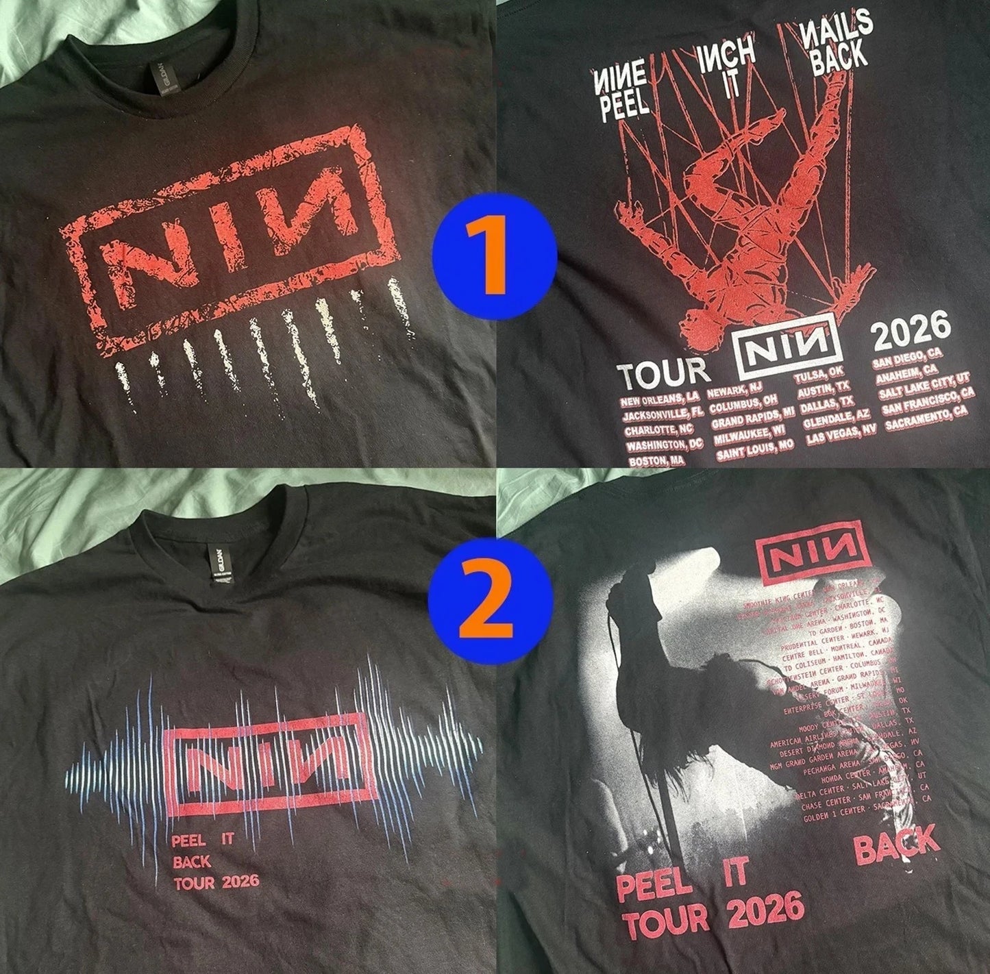 NIN Nine Inch Nails 2026 Peel It Back Tour T shirt Reprint