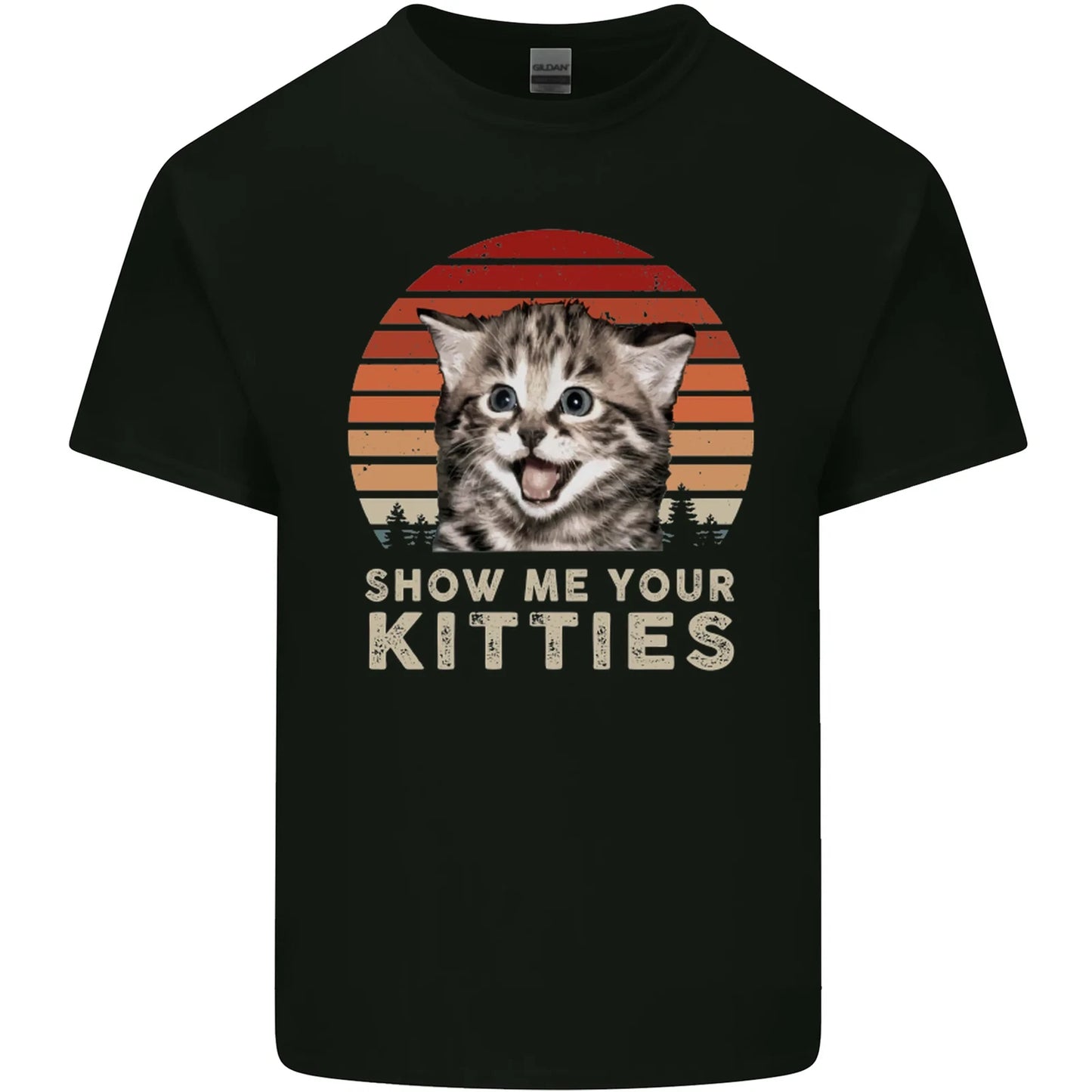 Show Me Your Kitties Funny Cat Kitten Mens Cotton T-Shirt Tee Top