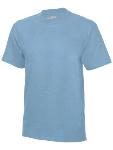 New HANES USA Heavy T Shirt Quality Short Sleeve Sky Blue Sizes L and XL