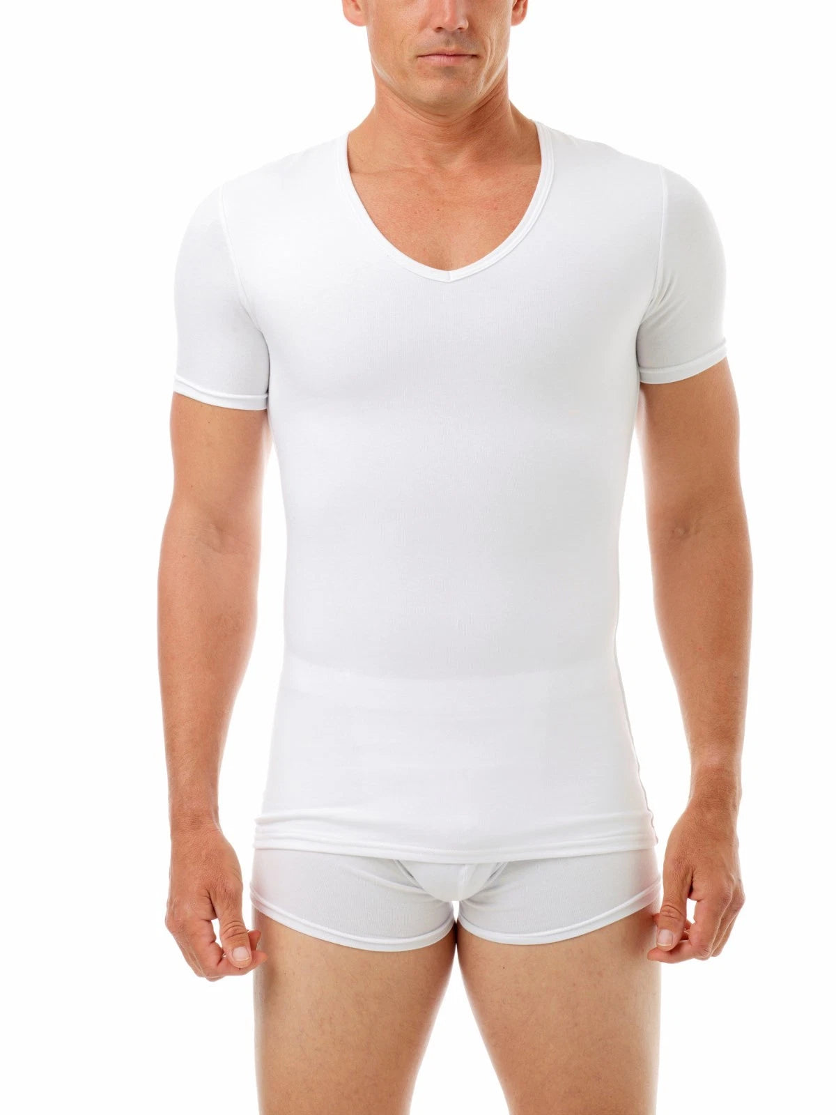 V-Neck Compression Shirt USA | Mid Strength | Slim Fit Tee for Men | Microfiber