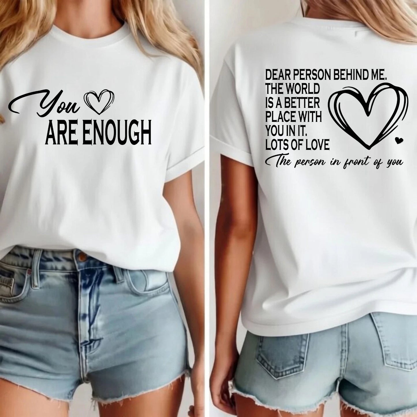 You Are Enough T-Shirt Positive Message Shirt - Motivational Kindness Gift Tee