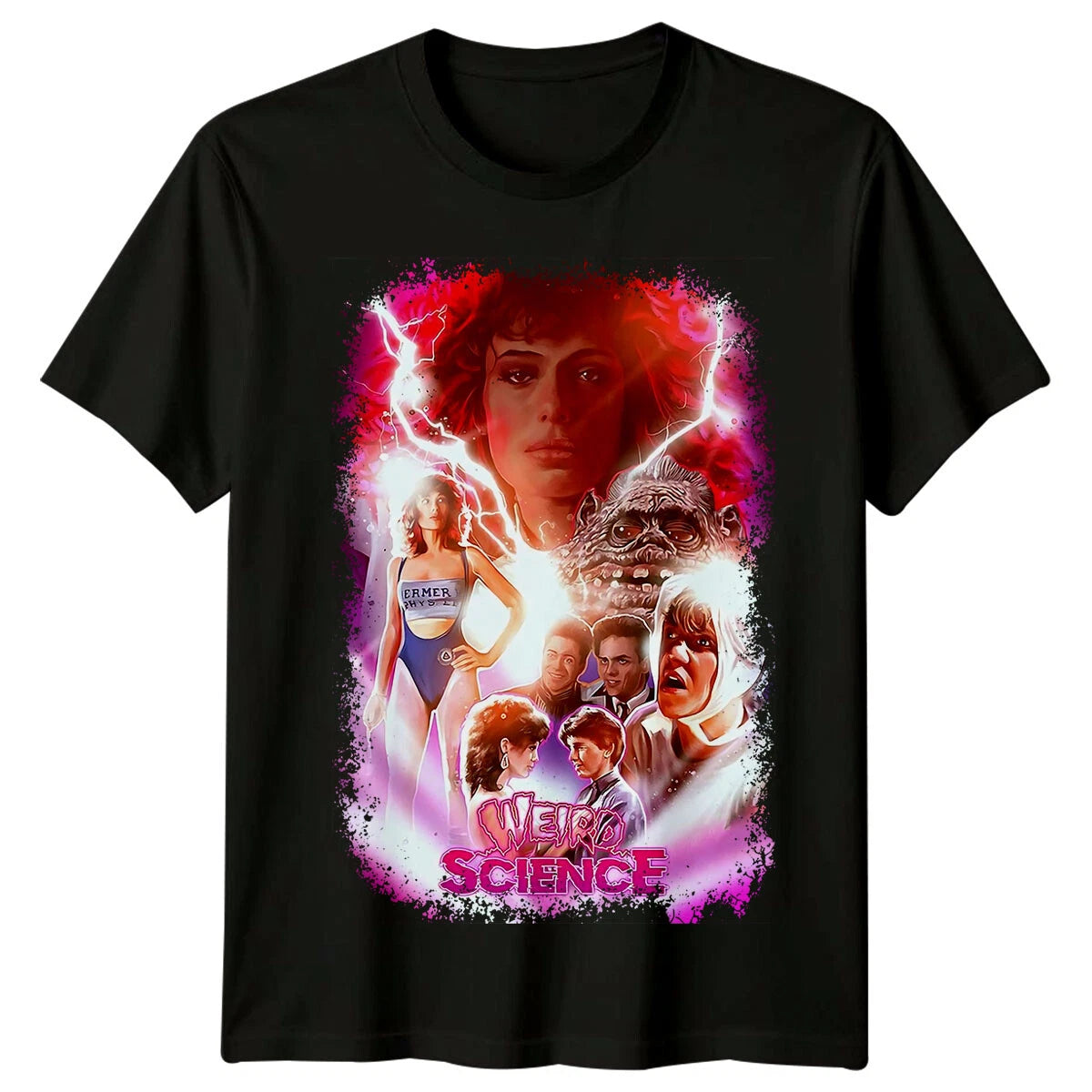 Weird Science (1985) Movie Poster Inspired T-Shirt Retro Tee Unisex