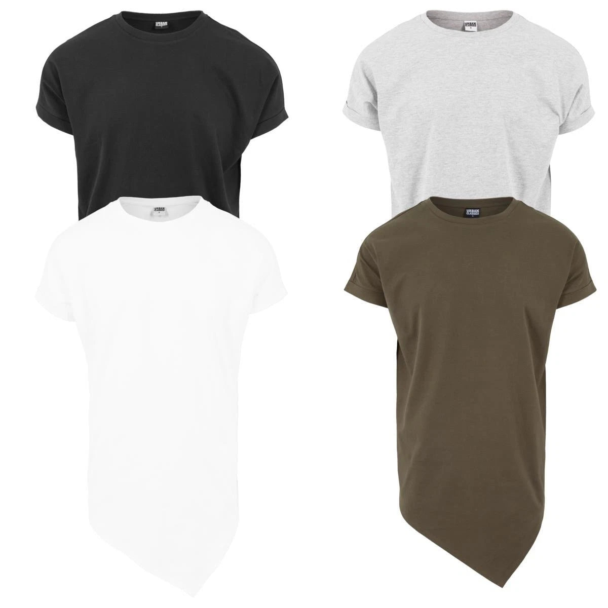 Urban Classics Asymetric Long Tee T-shirt Top Shirt Asymmetrical Edgy Men