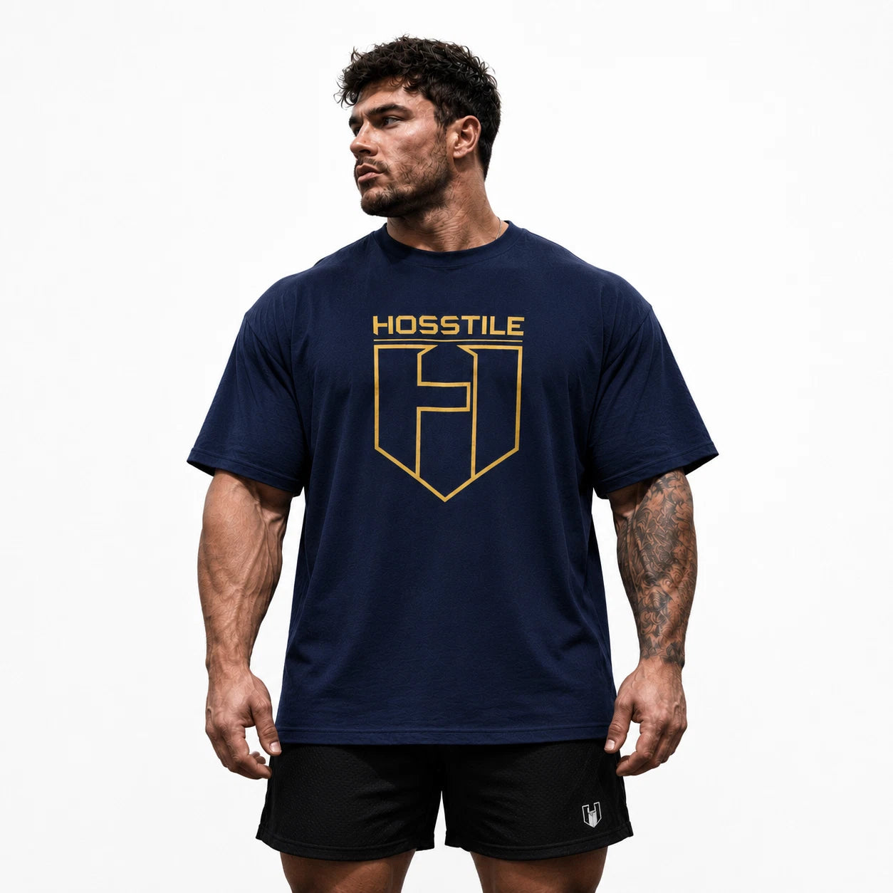 Cotton Men's Printed Oversized Tshirt Crew Neck Short Sleeve Gym Training Tee
