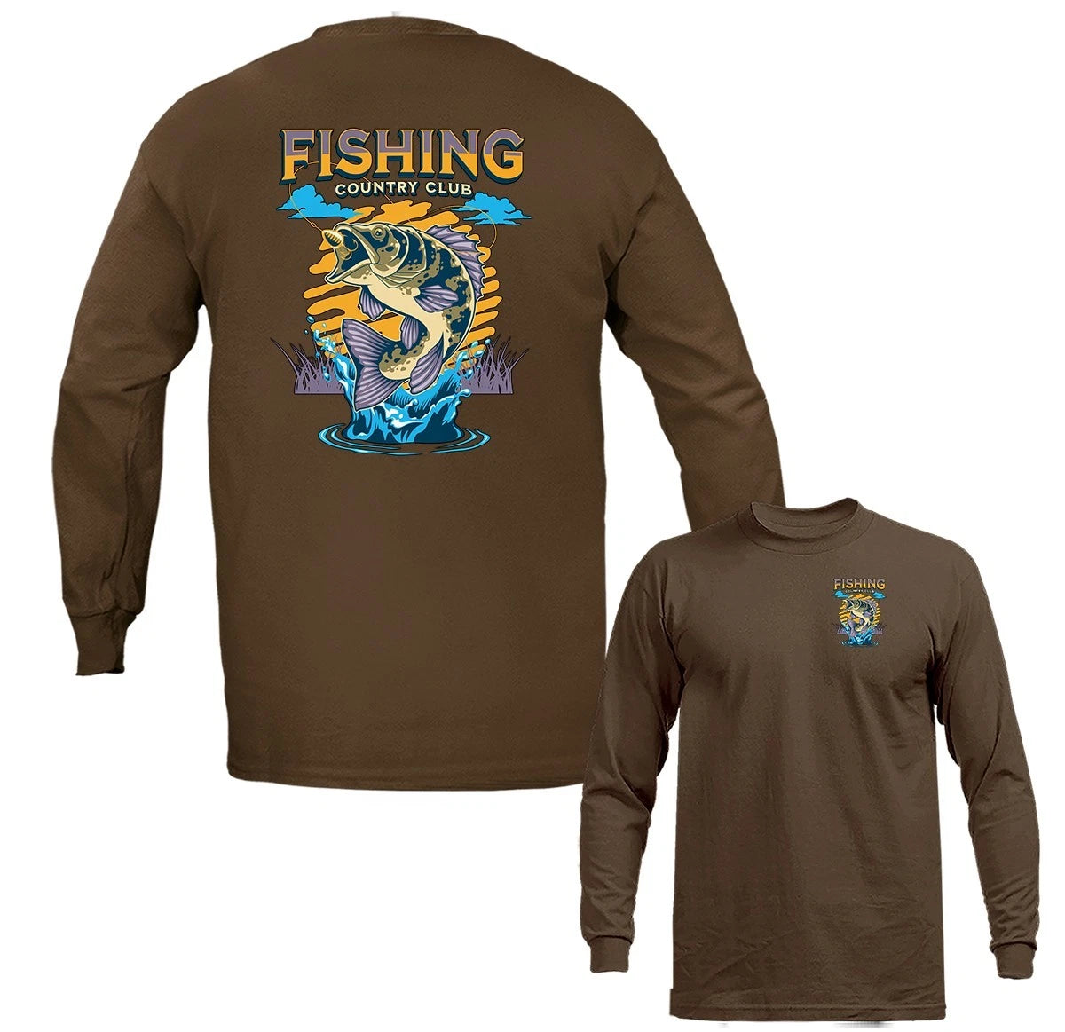 Fishing Club Legends Bass Fishing Outdoor Sports Long Sleeve T-shirt