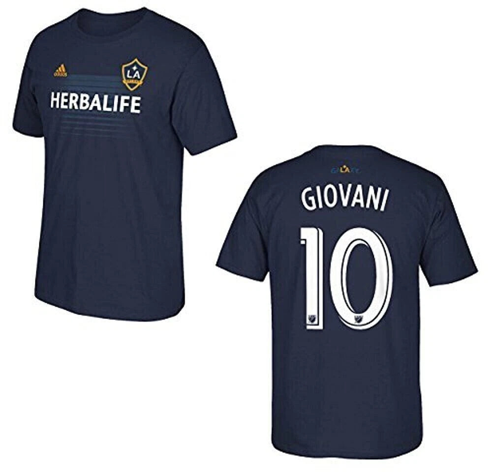 adidas Men's LA Galaxy Giovani dos Santos The Go-To Tee NAVY SMALL