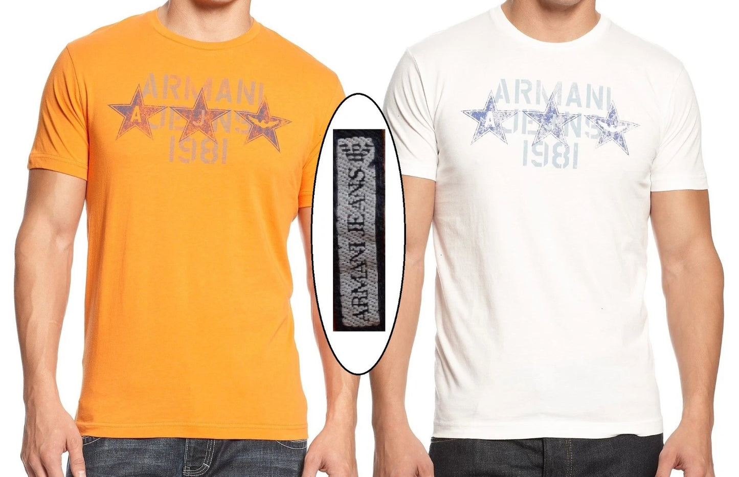 NWT Armani Jeans Graphic Tee Crew Neck Logo SLIM Fit T-Shirt