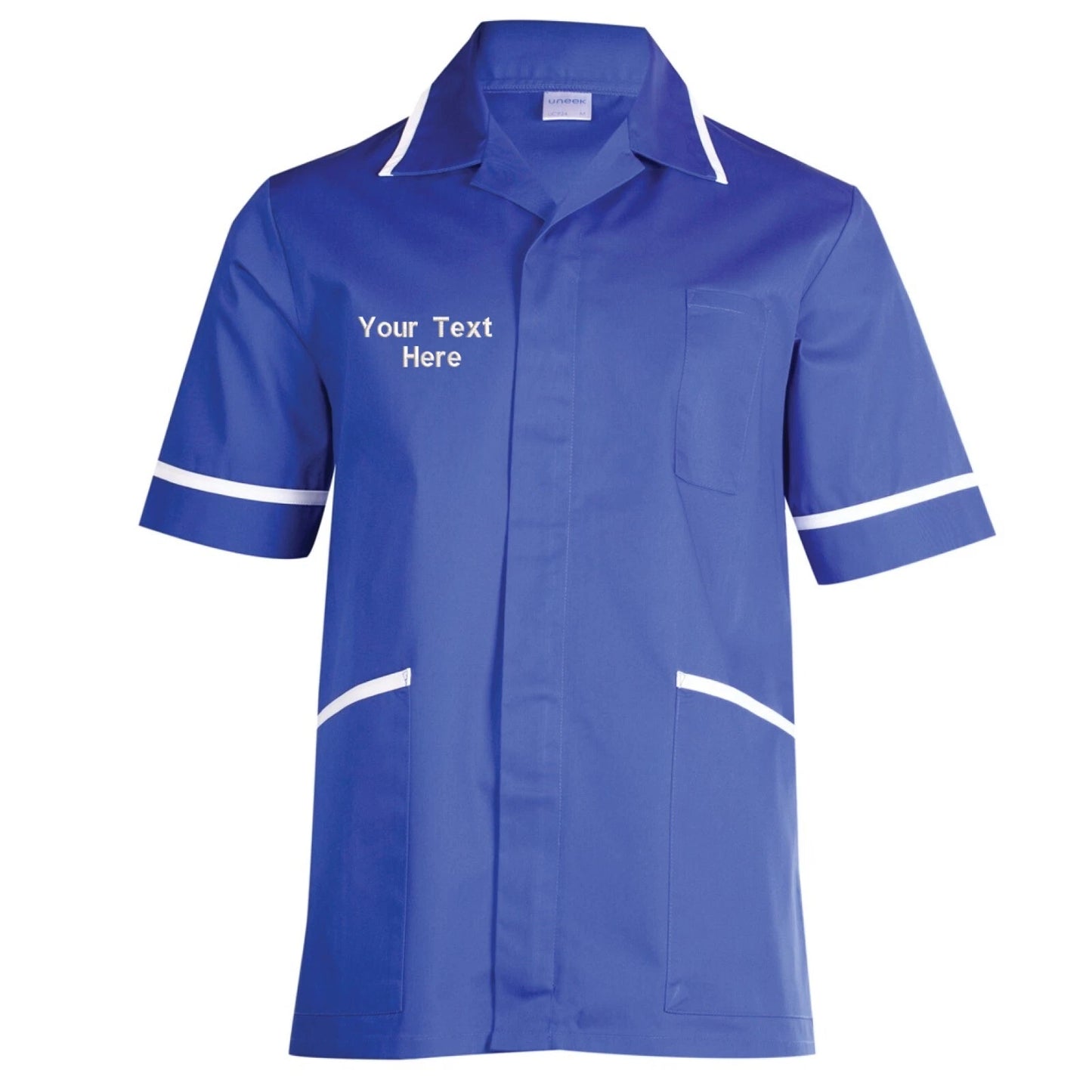 Personalised Custom Embroidered Mens Premium Tunic Health Care Staff Salon Spa