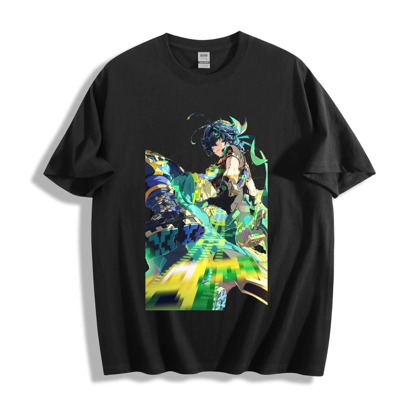 Genshin Kinich Jungle Warrior T-Shirt - Dino Companion Action Design Unisex Tee