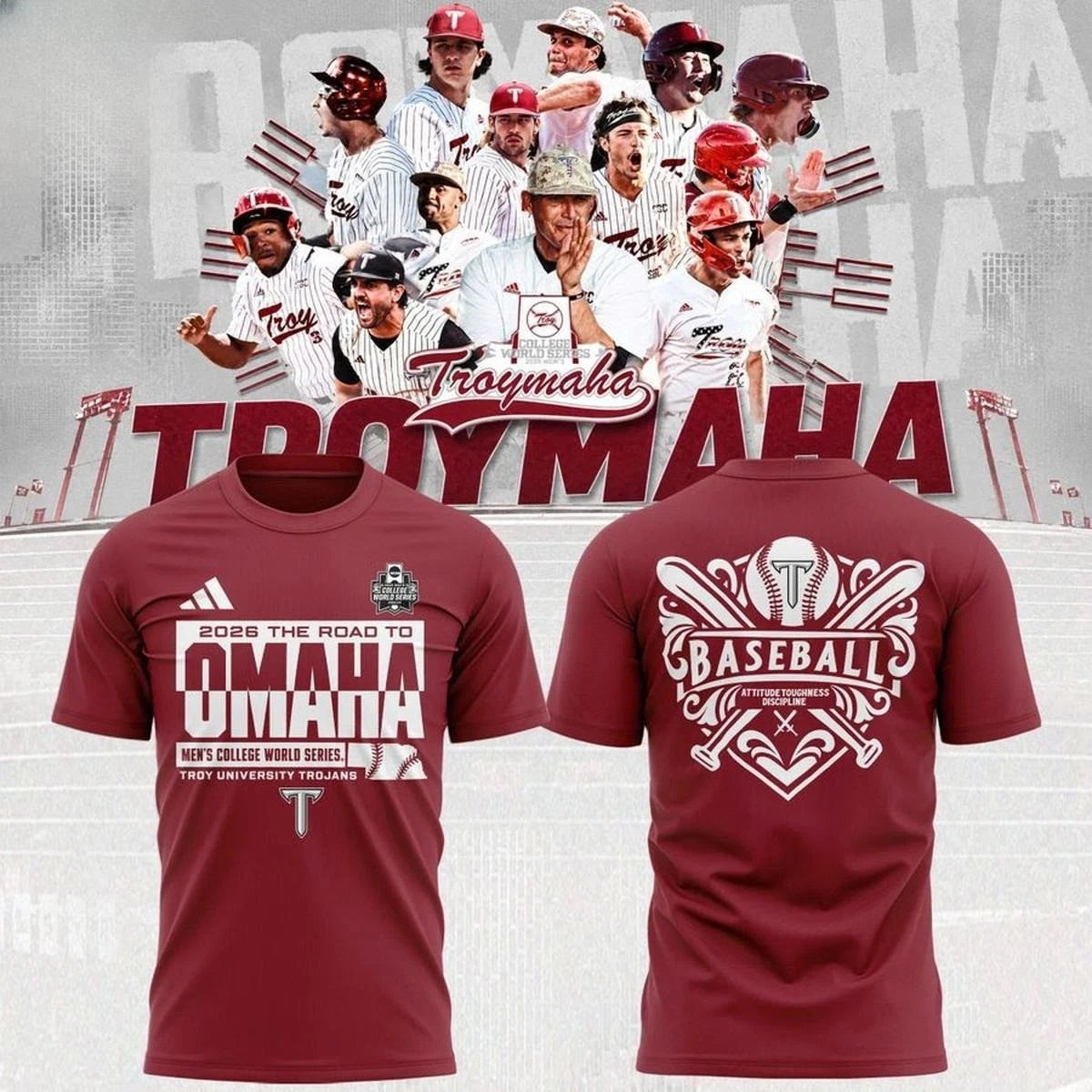 Trojans Baseball 2026 NCAA College World Series Troymaha T-Shirt