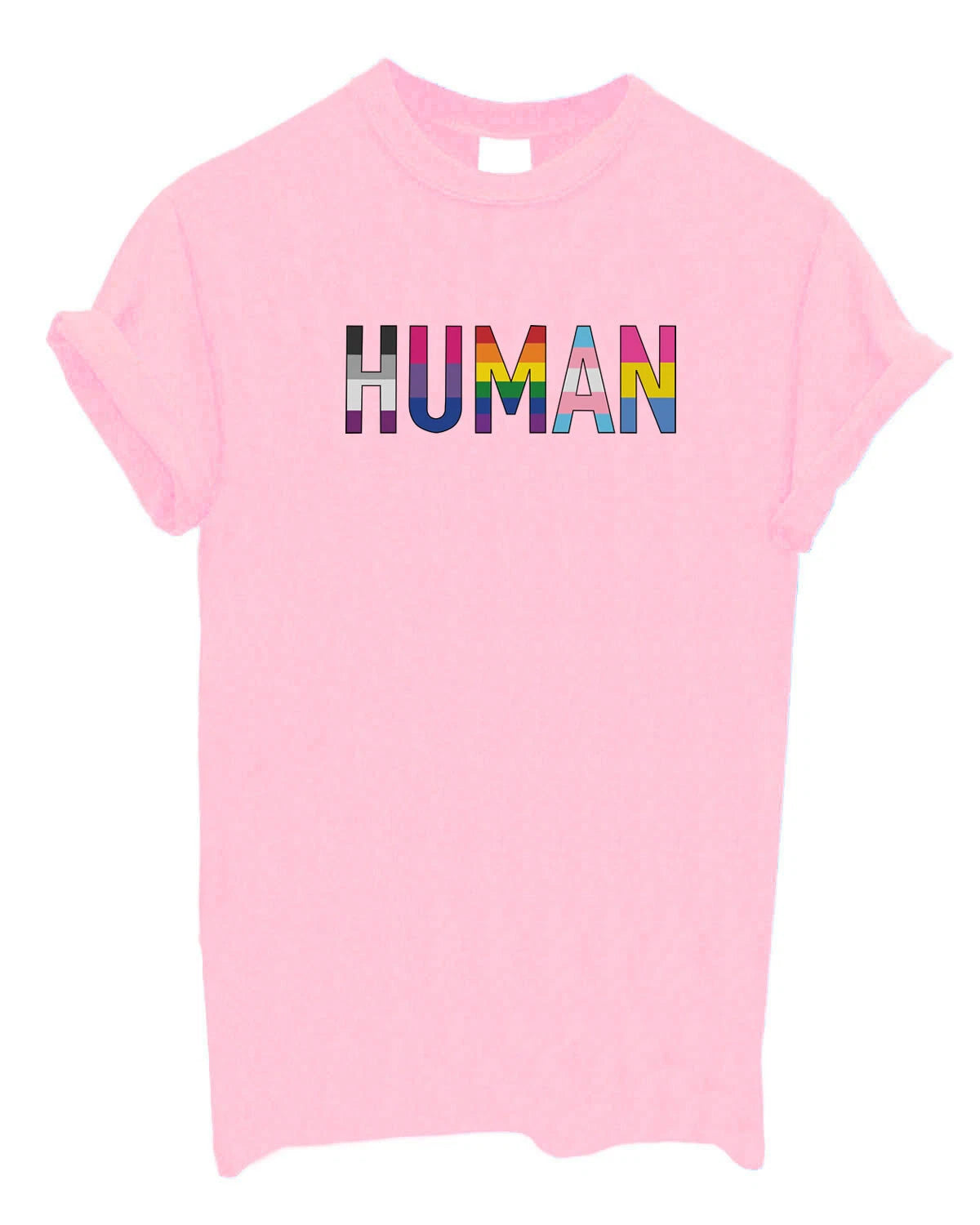 HUMAN printed T-Shirt Top Be Kind Tshirt Tee Shirt LGBT PRIDE RAINBOW