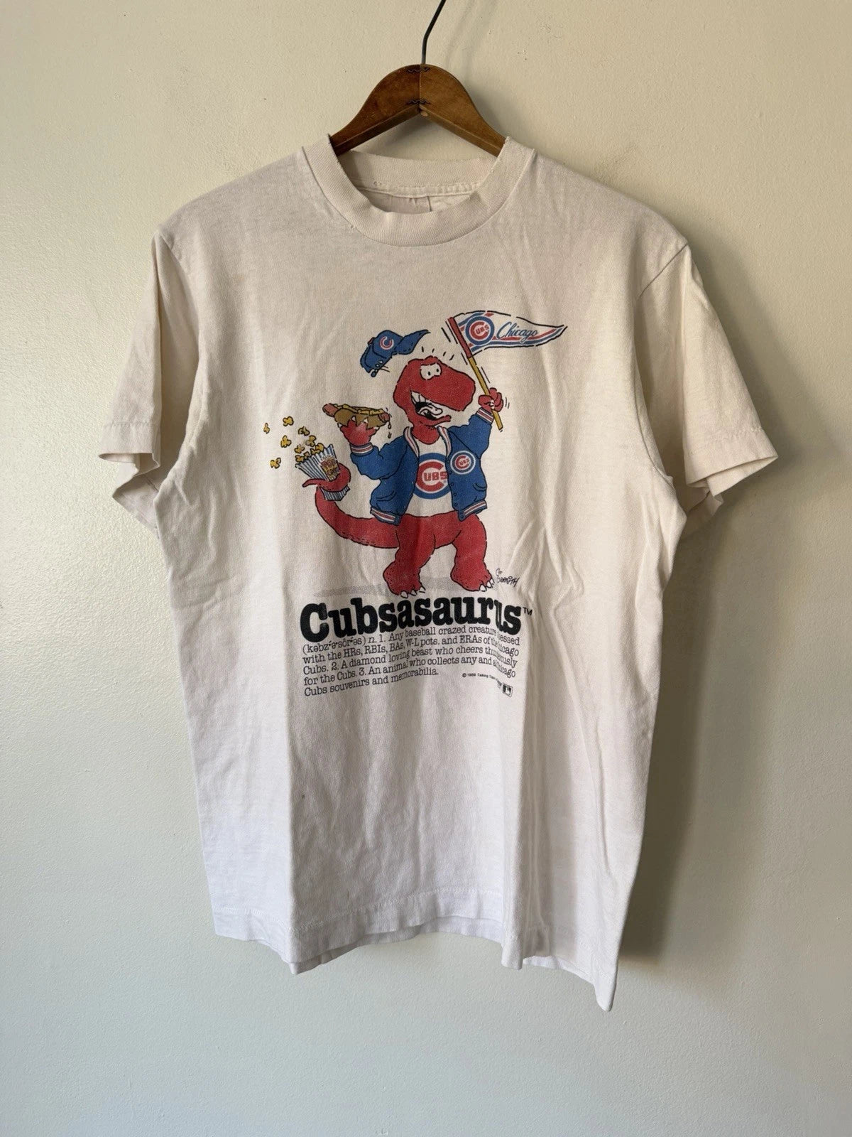 VTG 80s Cubsasaurus Chicago Cubs MLB Baseball Dinosaur Definition Shirt Small