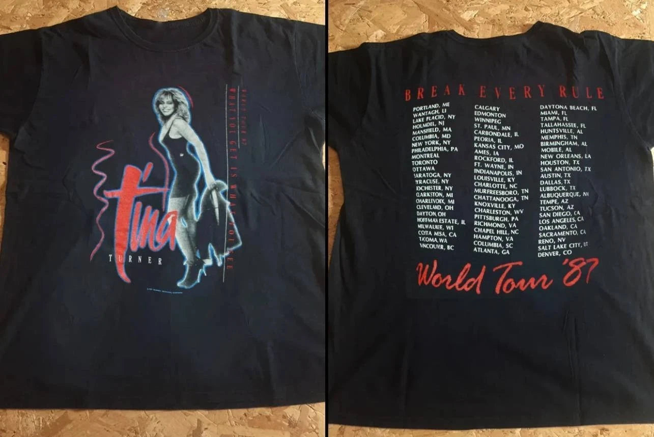 Vintage Tina Turner Concert 1987 Break Every Rule World Tour T Shirt