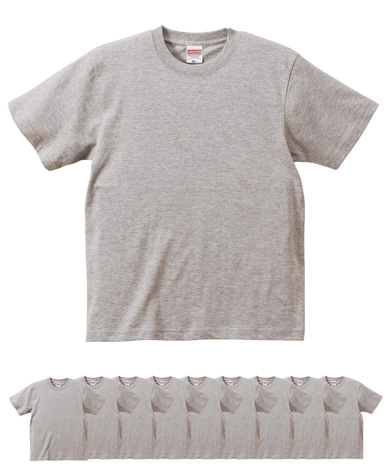 United Athle 5942-01 6.2oz Premium T-Shirts Set of 10 Men's (Mixed Gray, XL)