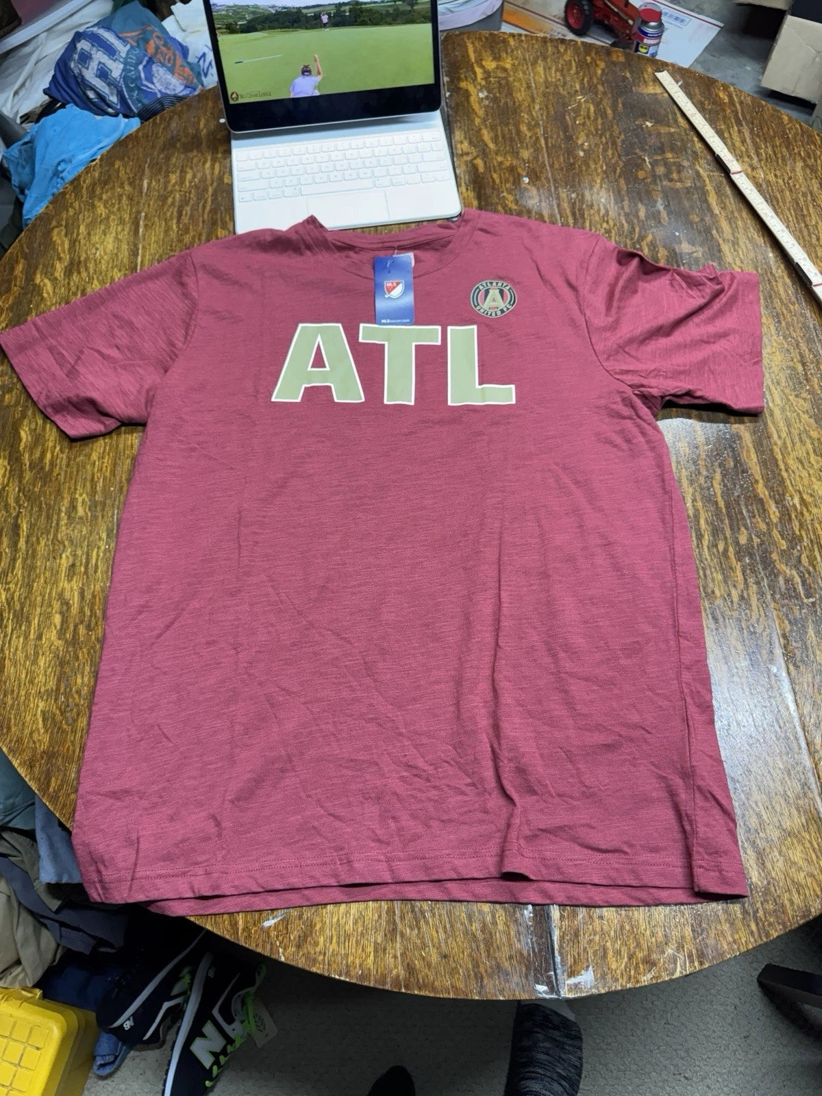 Atlanta United FC MLS TShirt Adult XL Maroon Gold ATL Soccer Jersey Top New