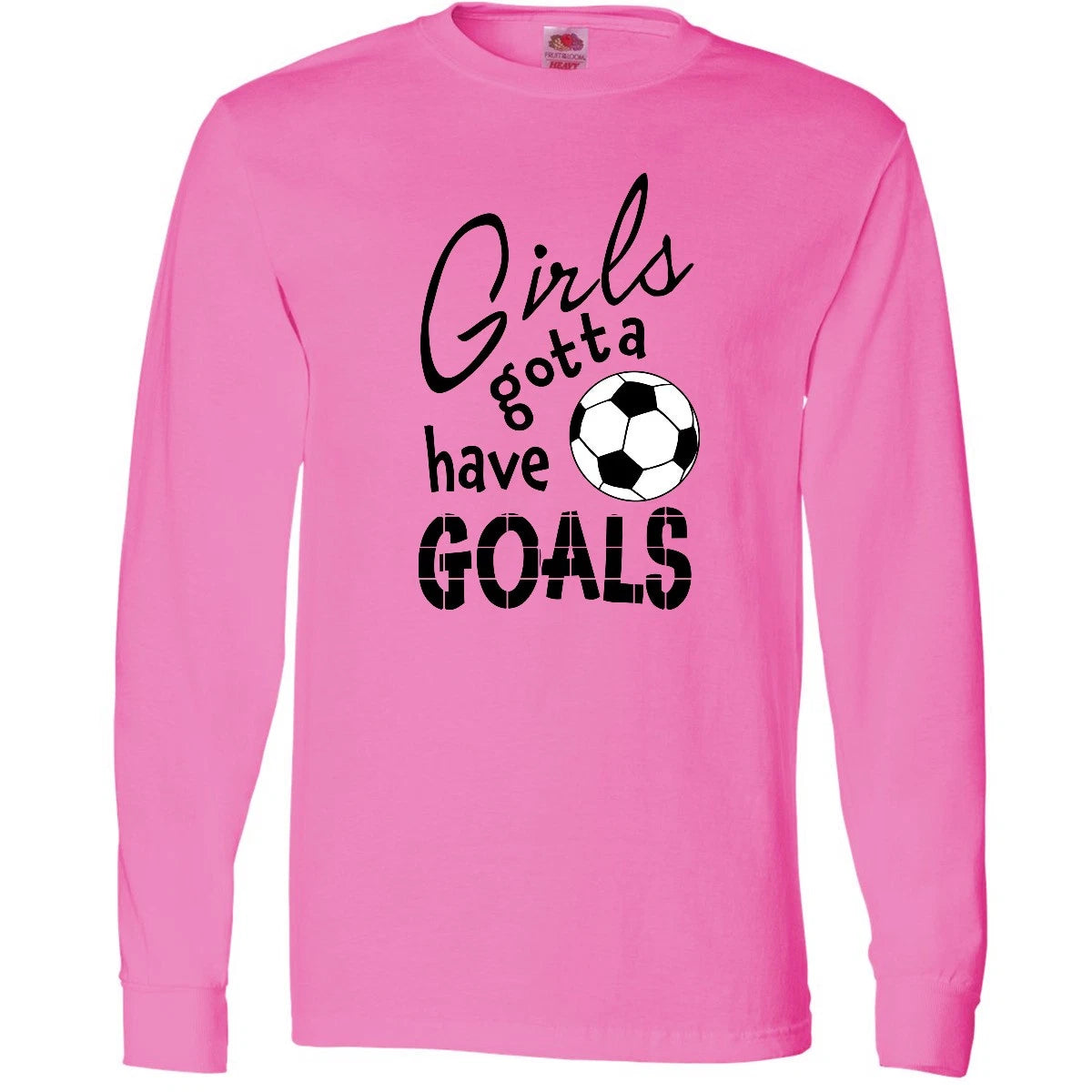 Inktastic Girls Gotta Have Goals- Soccer Long Sleeve T-Shirt Sports Girl Fan Net