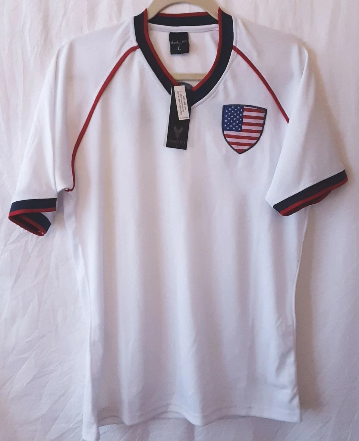 NEW Hawks Bay USA Soccer Fan Football Jersey Size L America C20