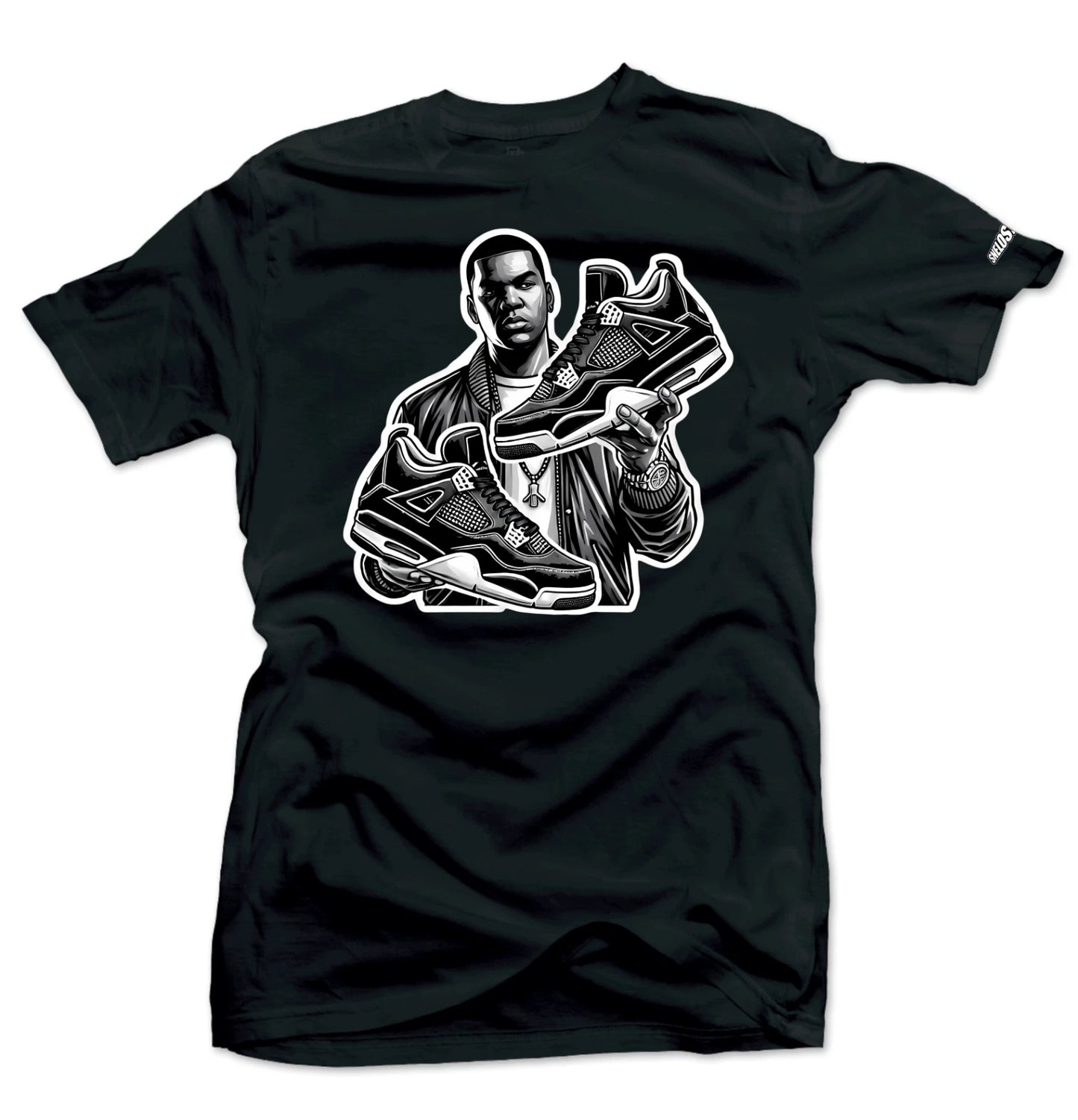 Sneaker Tees To Match Jordan 4 White Thunder Shoes Black Shirts