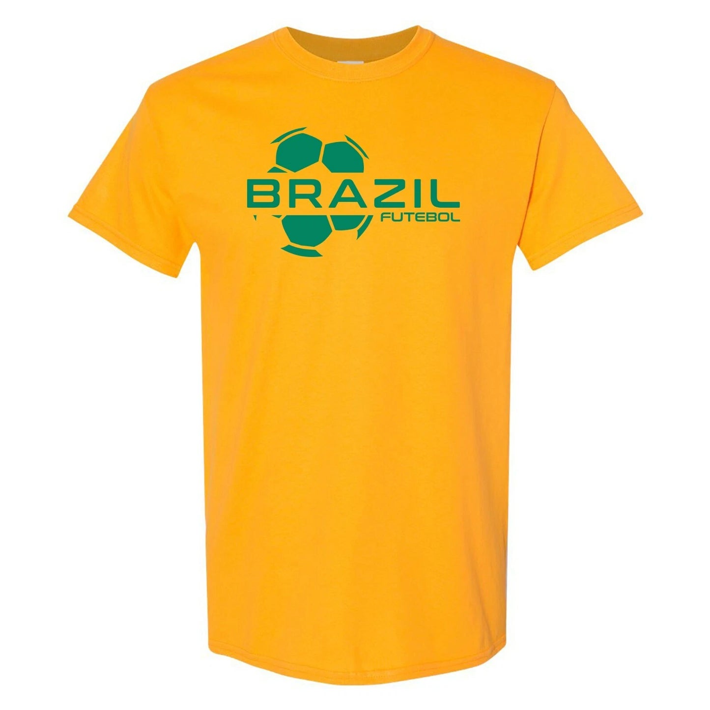 Brazil Football Strike - Soccer Sports Short Sleeve T-Shirt - Gold