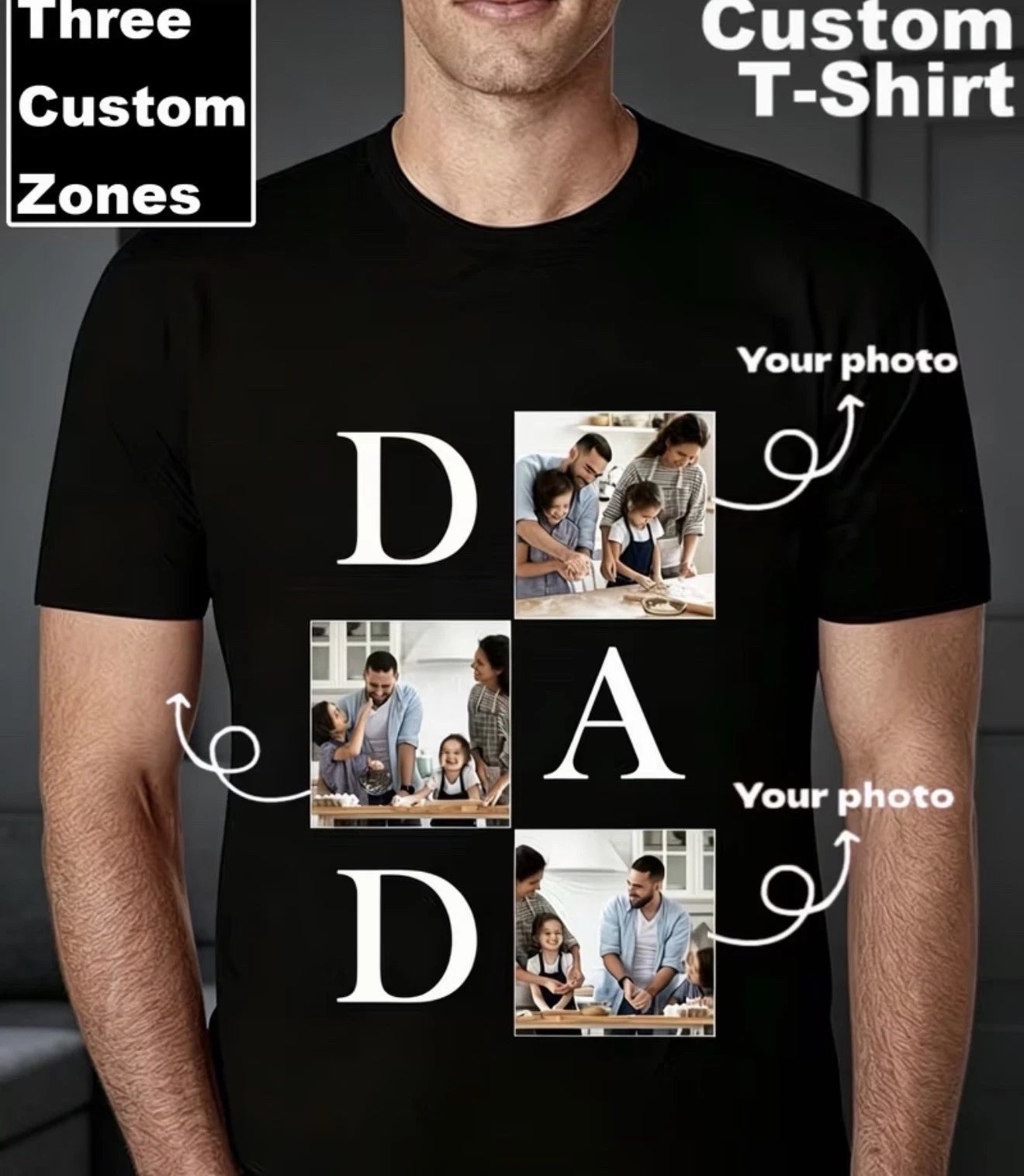 Custom Photo Shirt for dad fathers day gift idea men's tee shirt
