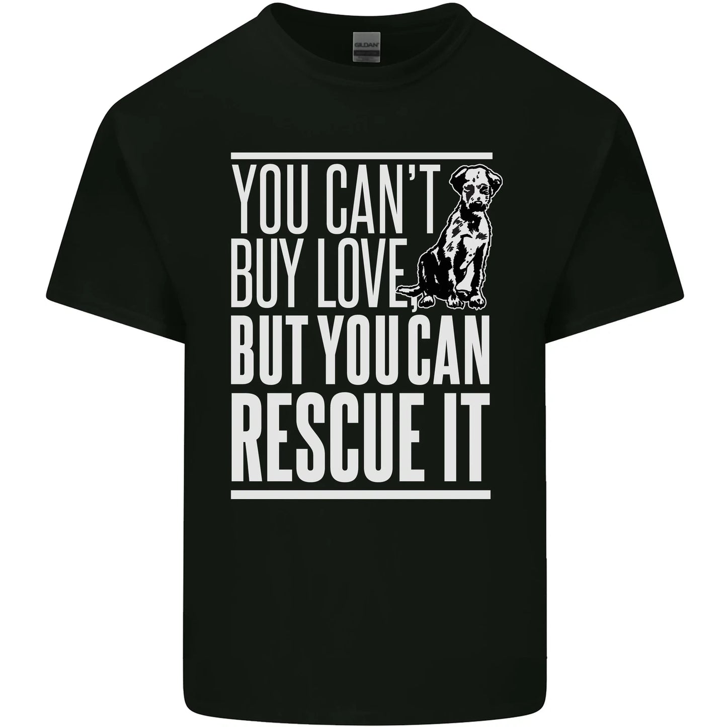 You Cant Buy Love Funny Rescue Dog Puppy Mens Cotton T-Shirt Tee Top