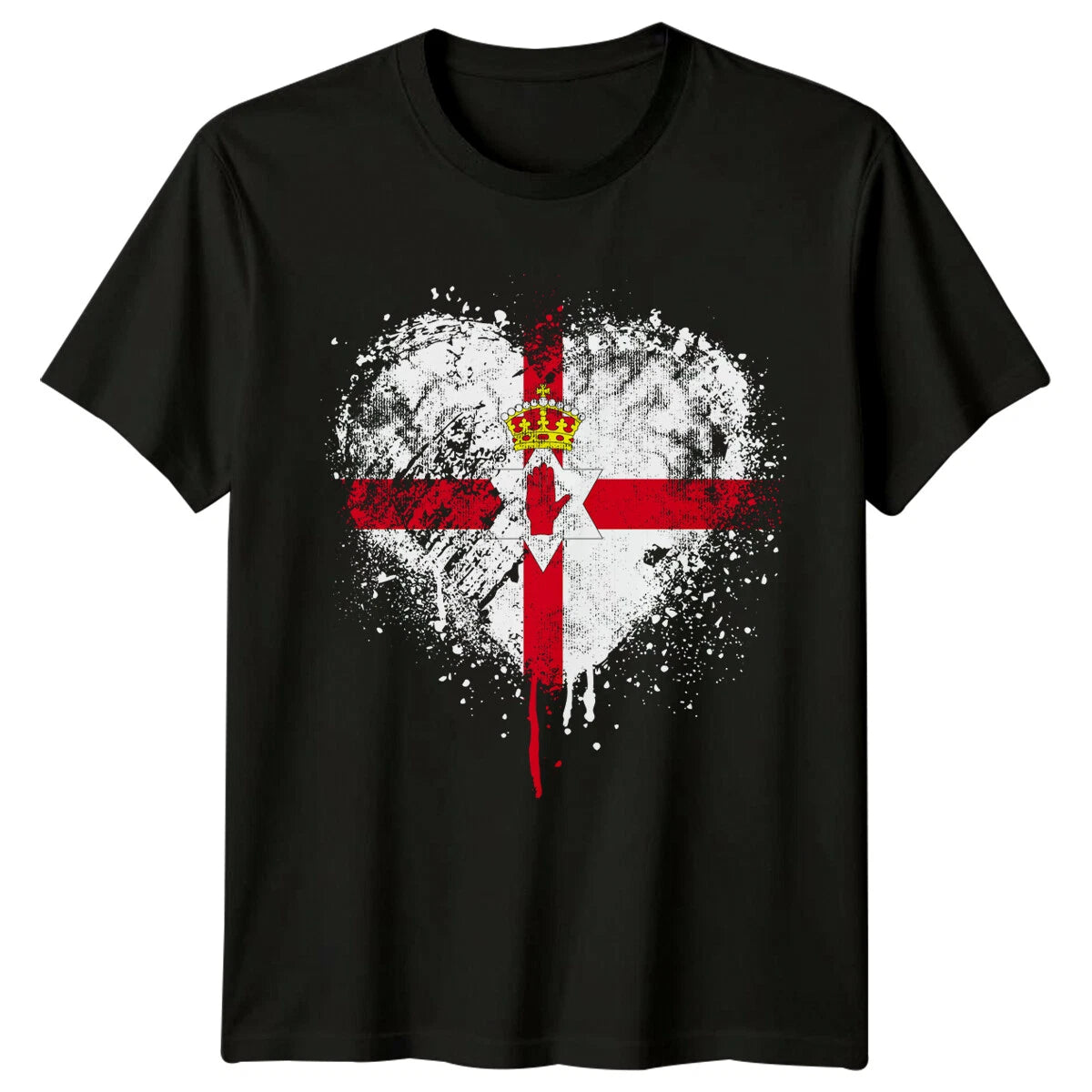 Northern Ireland Flag Heart Mens T-Shirt Ulster Pride Tee