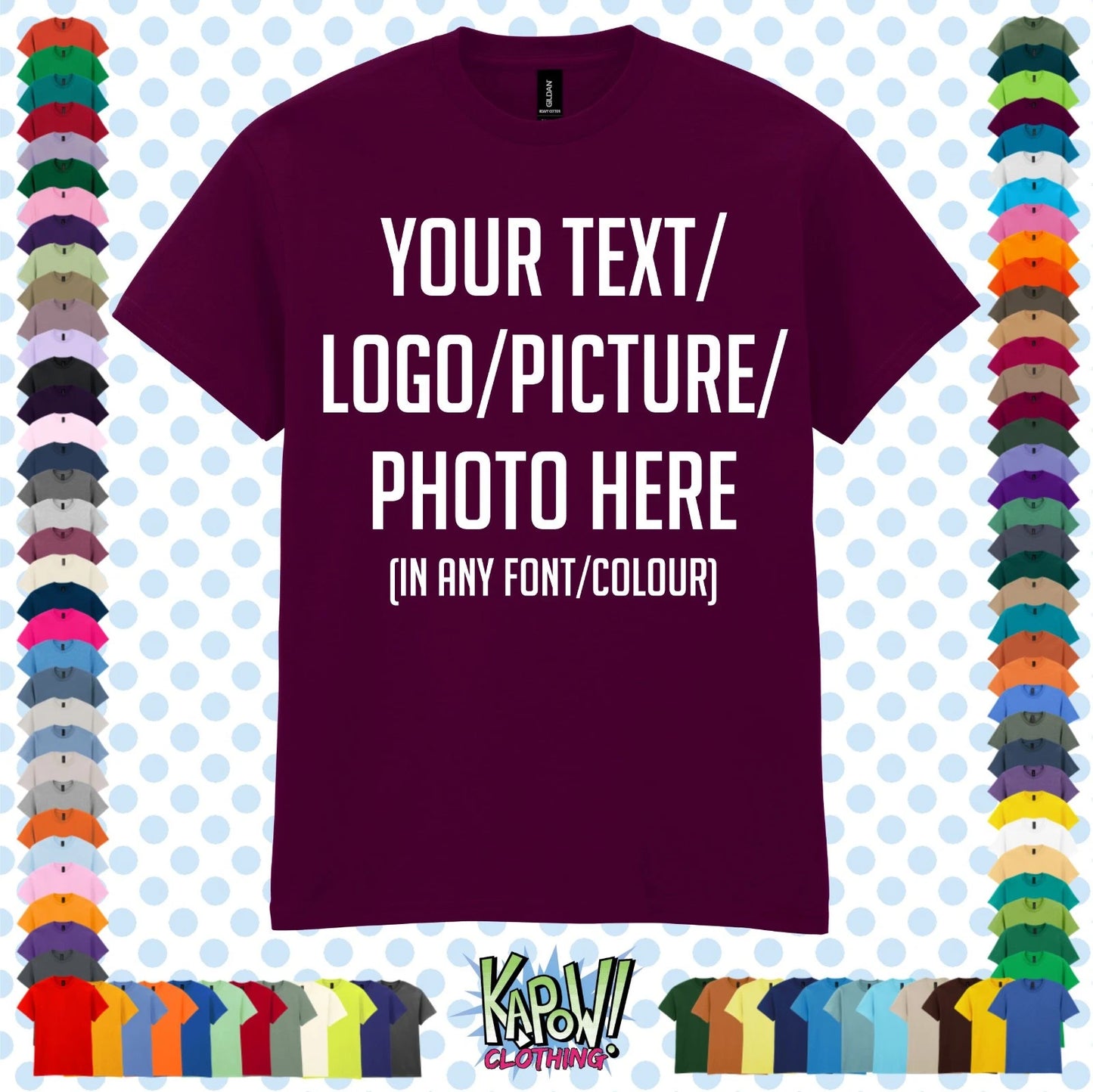 Custom Personalised Men's Printed T-SHIRT- XS-5XL Any Name Text Logo Photo Gift